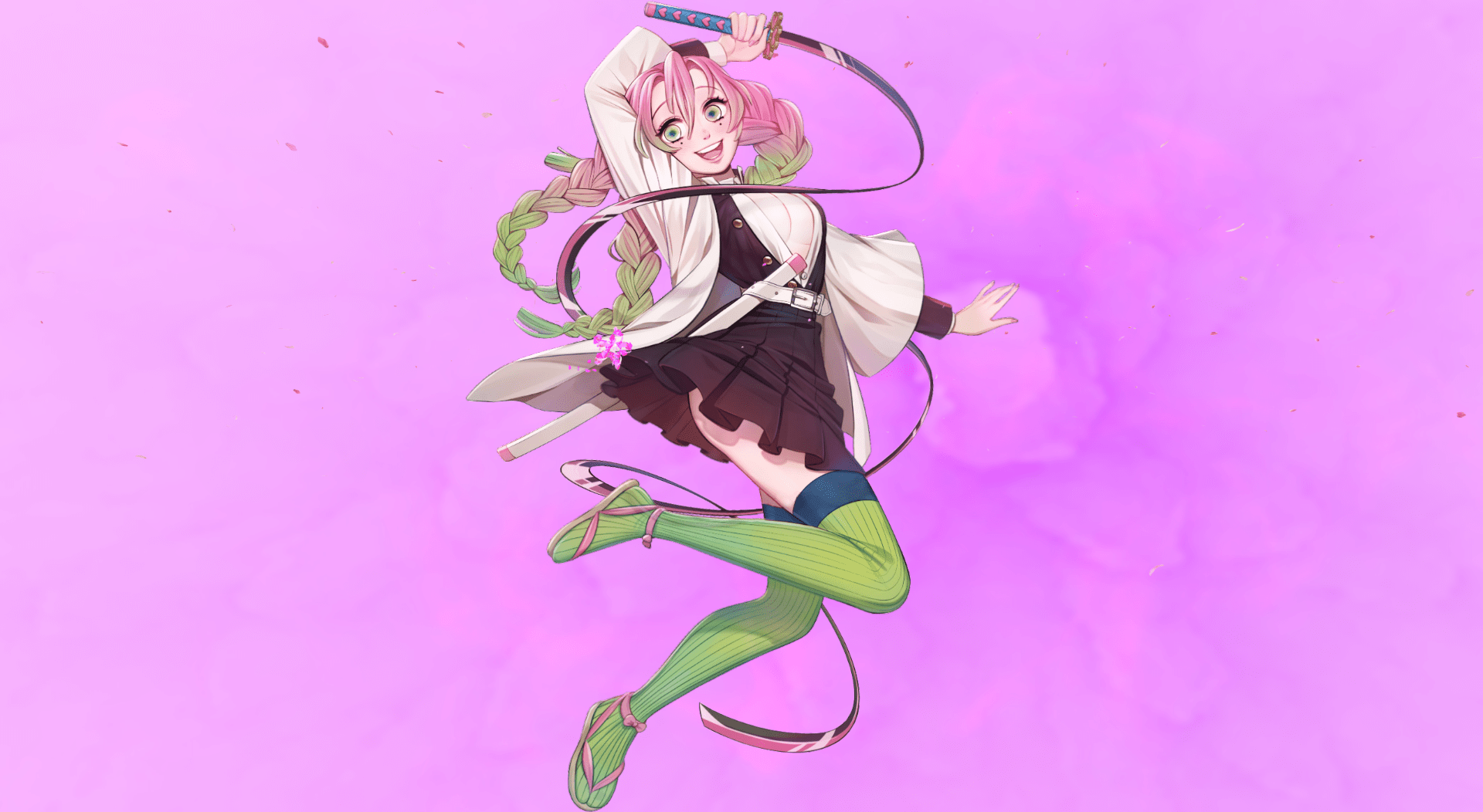 1920x1052 Demon Slayer Mitsuri Kanroji Love Hashira 4K live wallpaper [DOWNLOAD FREE]