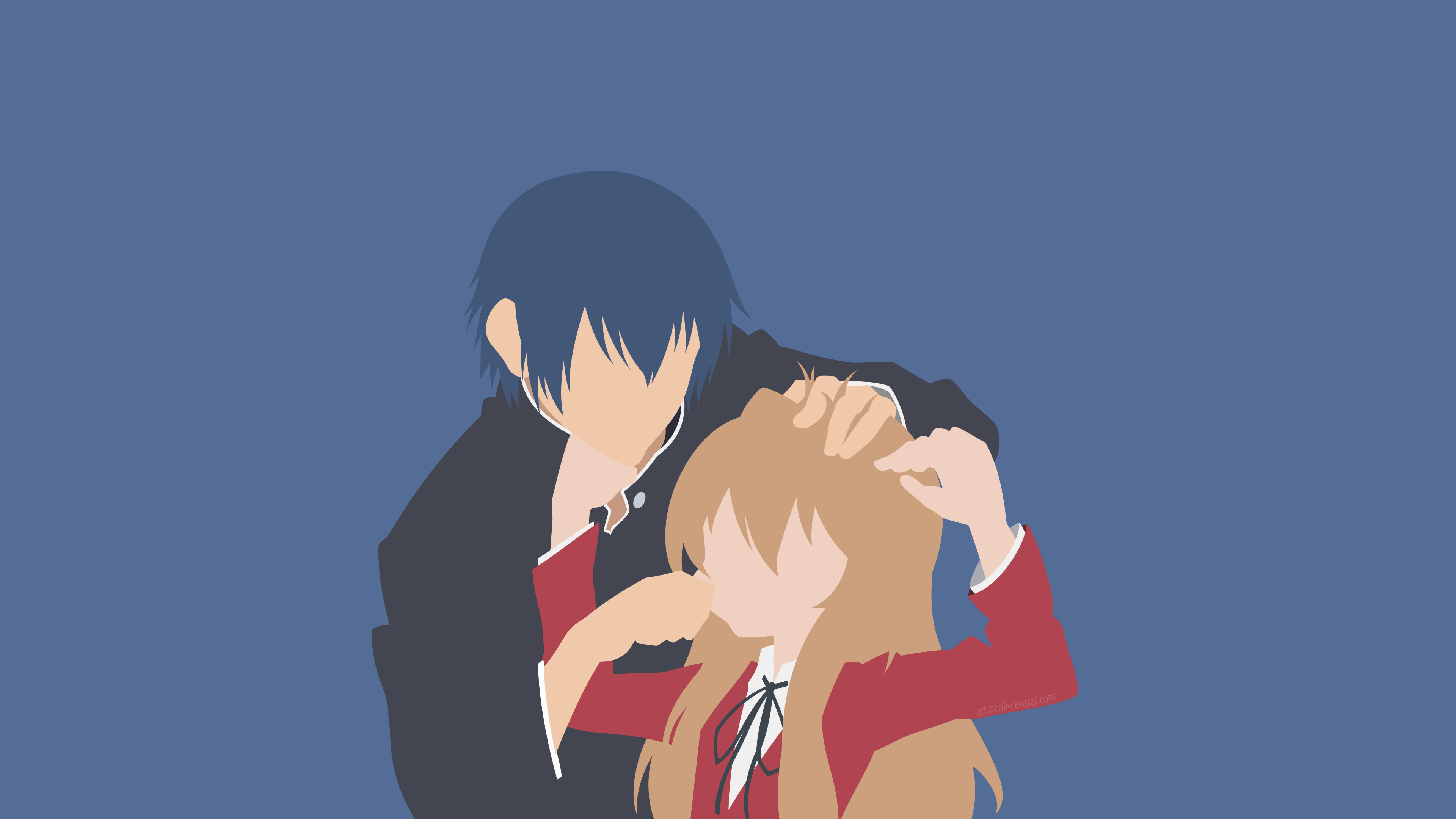 3840x2160 Toradora! Takasu & Taiga Aisaka Minimalist Wallpaper