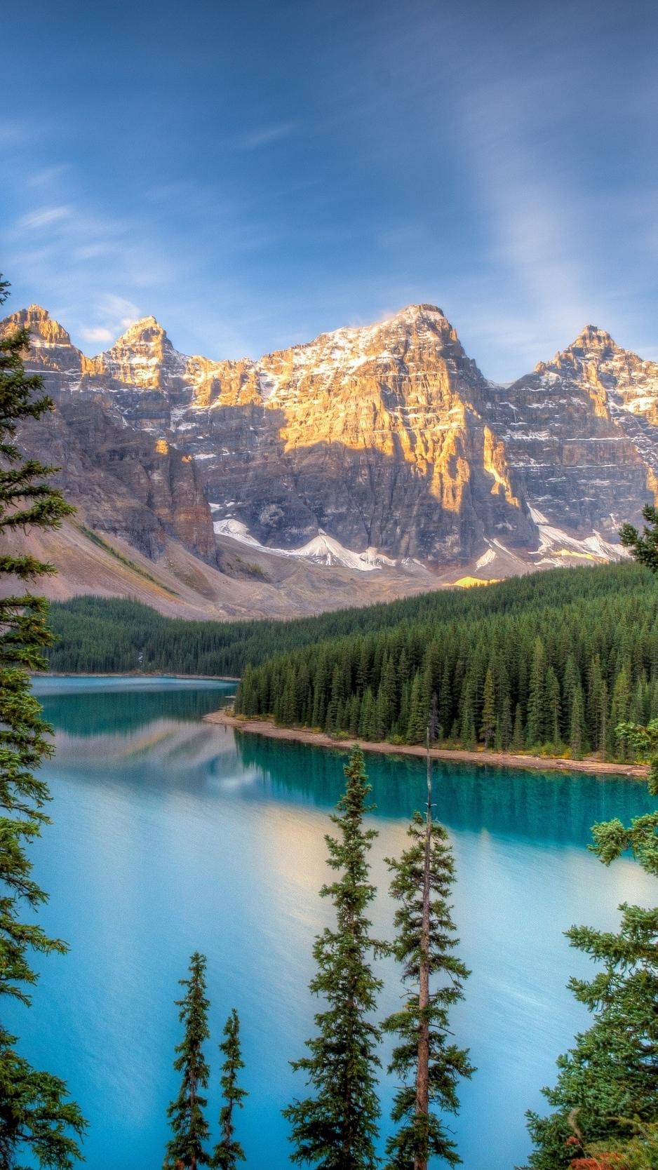 938x1668 Wallpaper Mountain, Beautiful, Lake, Trees