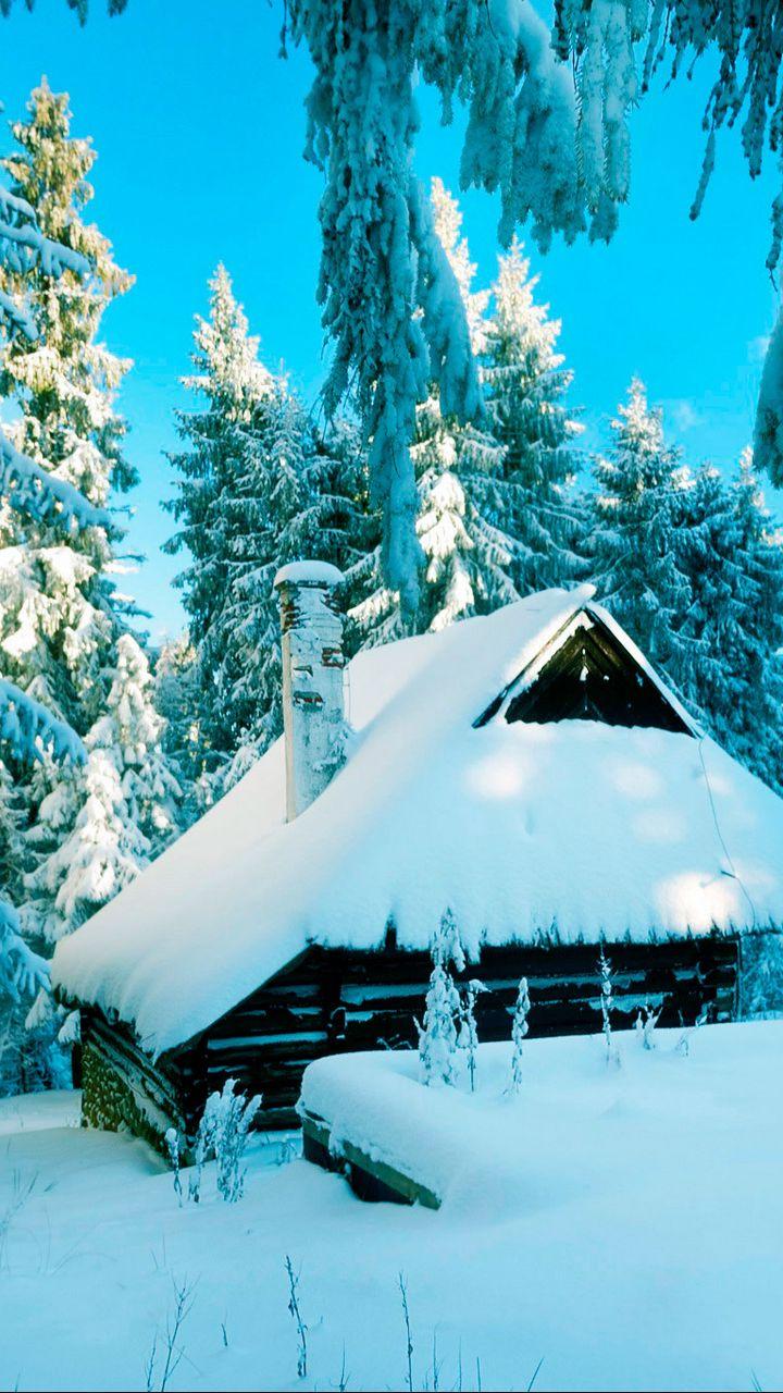 720x1280 Download wallpaper 720x1280 poland, house, forest, snow, winter samsung galaxy mini s s neo, alpha, sony xperia compact z z z asus zenfone HD background