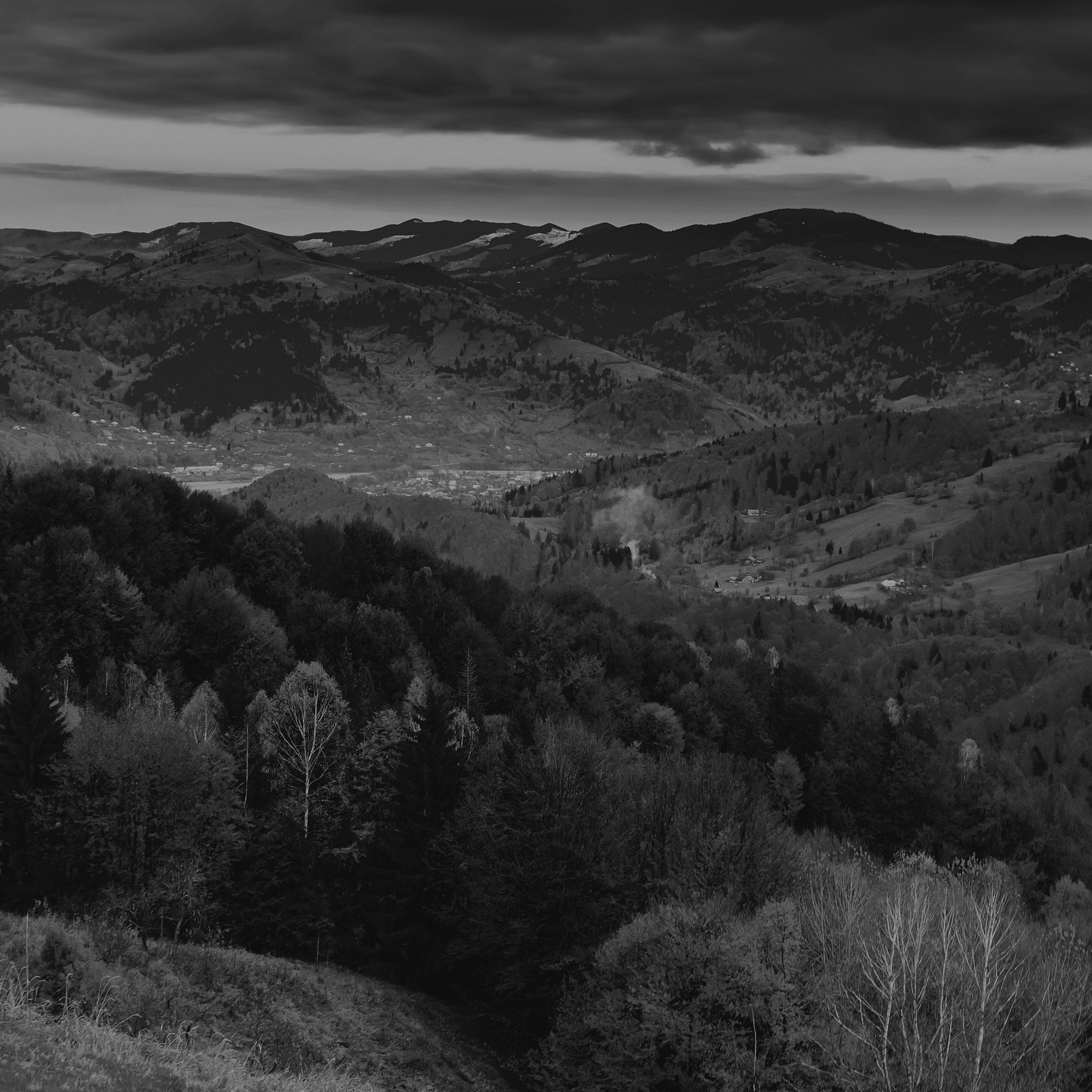 2732x2732 Fall Mountain Fun Red Tree Nature Dark Beautiful Bw