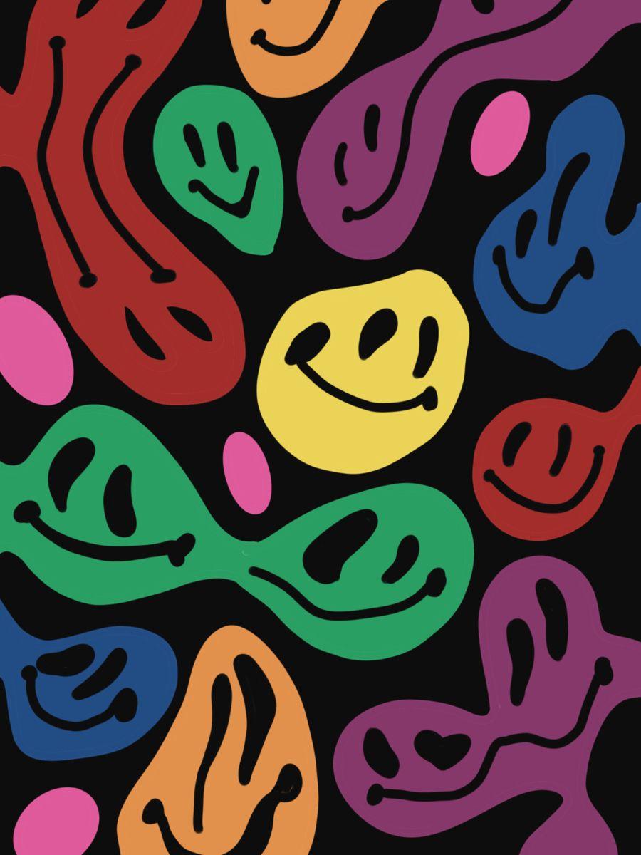 900x1200 Rainbow smiley faces. Indie drawings, Cute smiley face, Diy canvas art