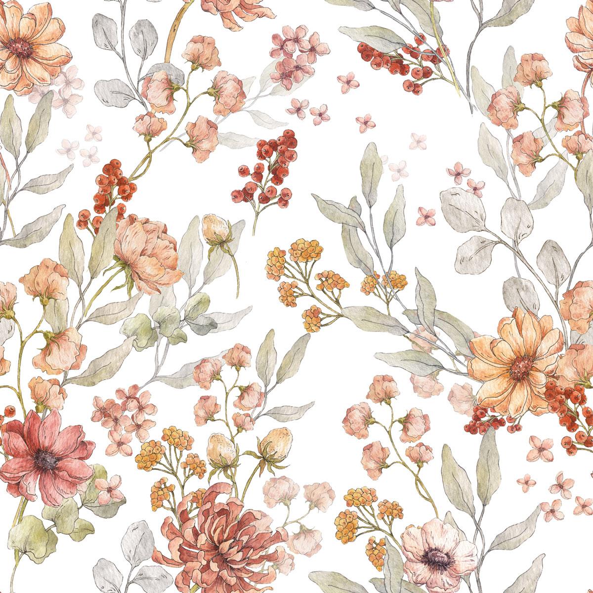 1200x1200 Autumn Meadow White Wallpaper.com Wallstickers And Wallpaper Online Store