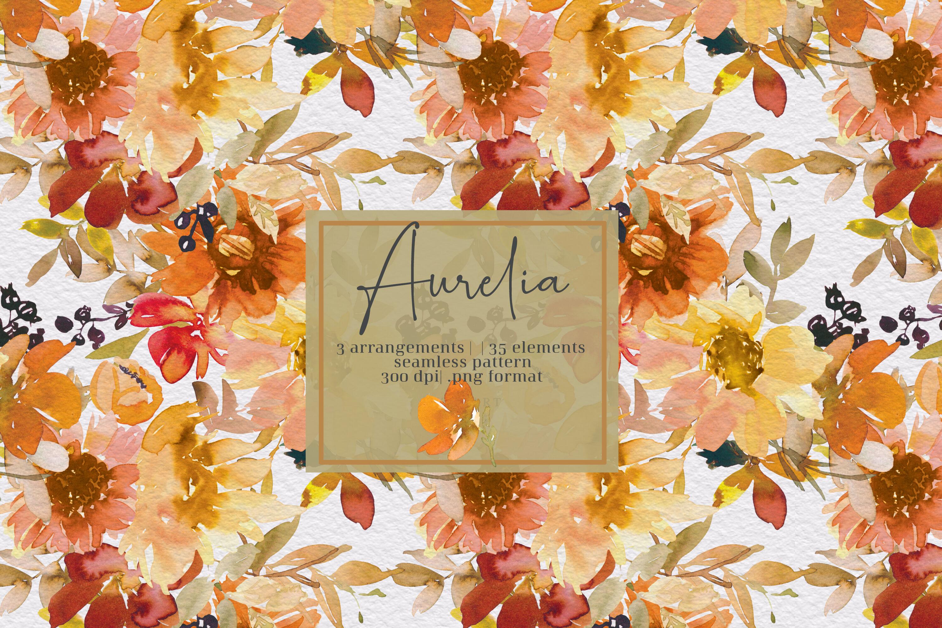 2999x1999 Watercolor Autumn Floral Clipart By Patishop Art