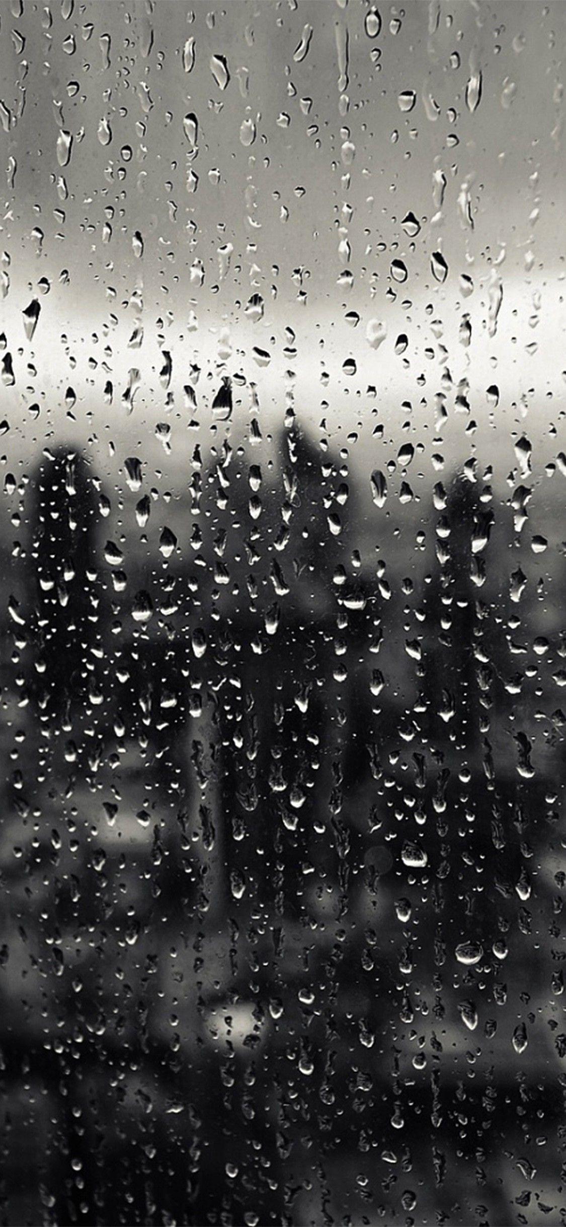1125x2436 Rainy Drops Day Rain Nature Glass Water 3D Desktop Wallpaper Free
