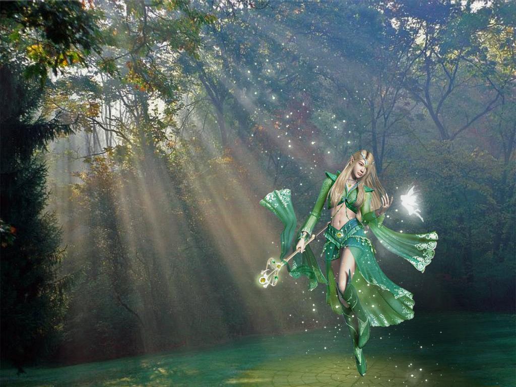 1024x768 Forest Fairy Fairy Magical Night Live