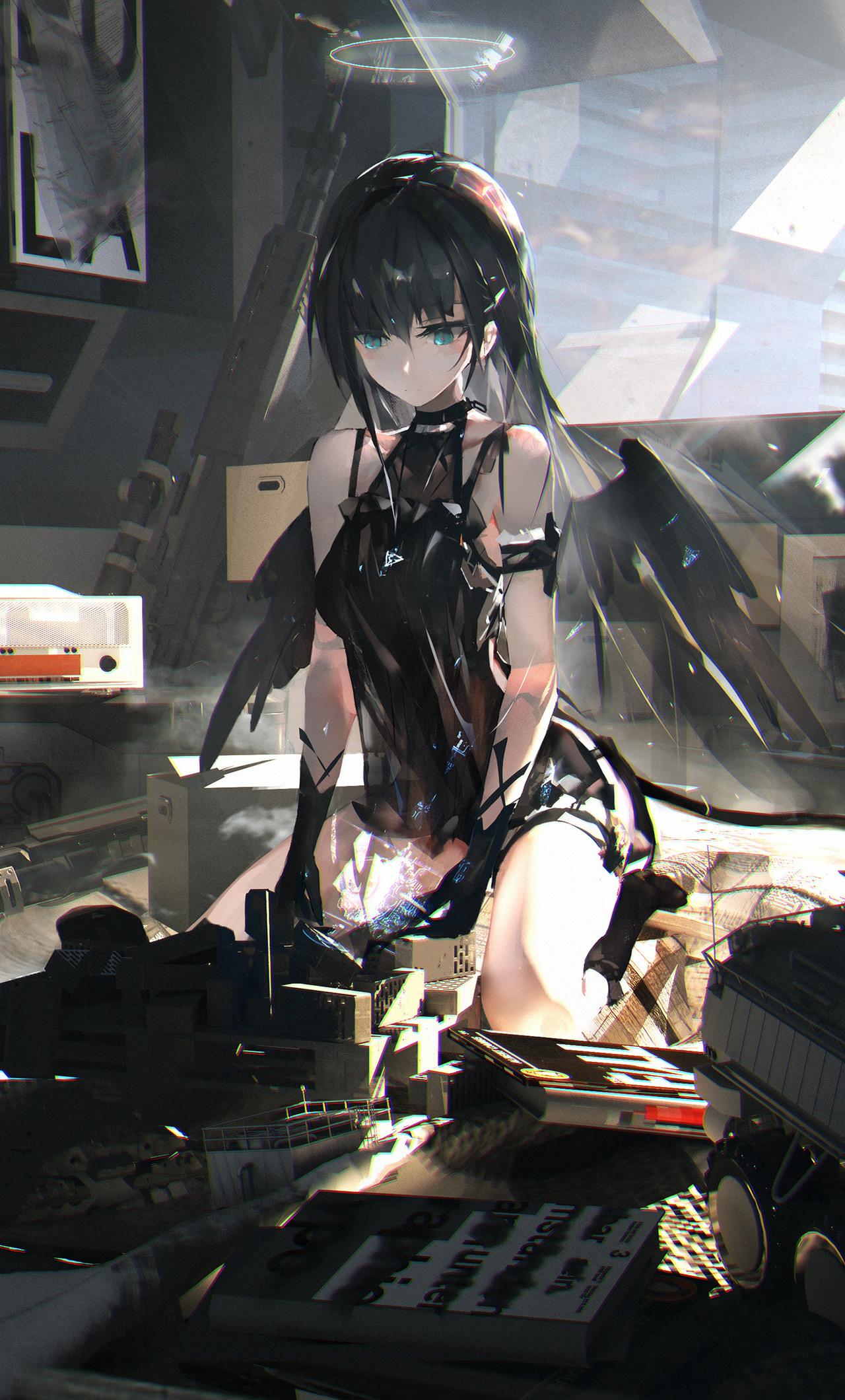 1280x2120 Anime Angel Scifi Fixing Broken Items 5k iPhone HD 4k Wallpaper, Image, Background, Photo and Picture