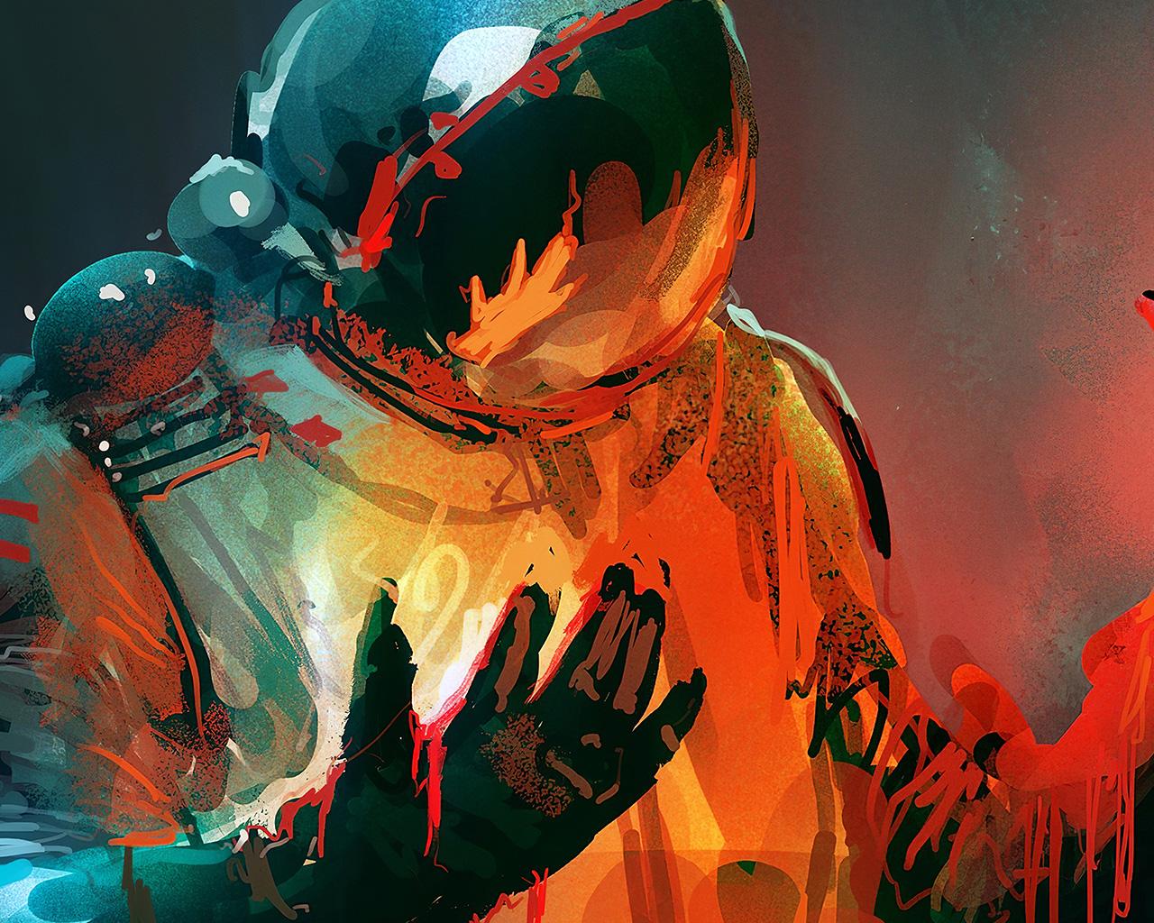 1280x1024 Art Spaceman Anime Universe Wallpaper