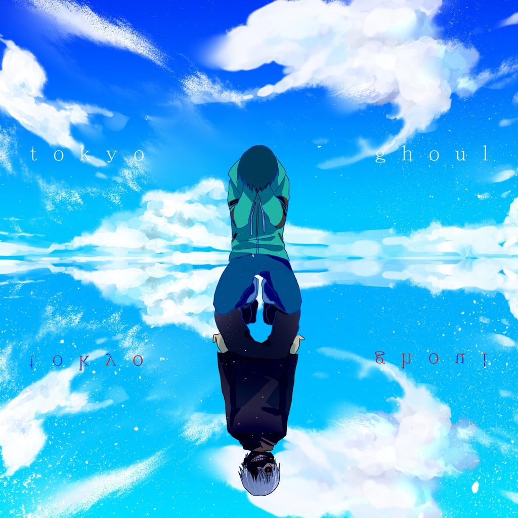 1024x1024 Download wallpaper the sky, water, clouds, reflection, anime, art, guy, tokyo ghoul, Ken kanek, winni, section seinen in resolution 1024x1024