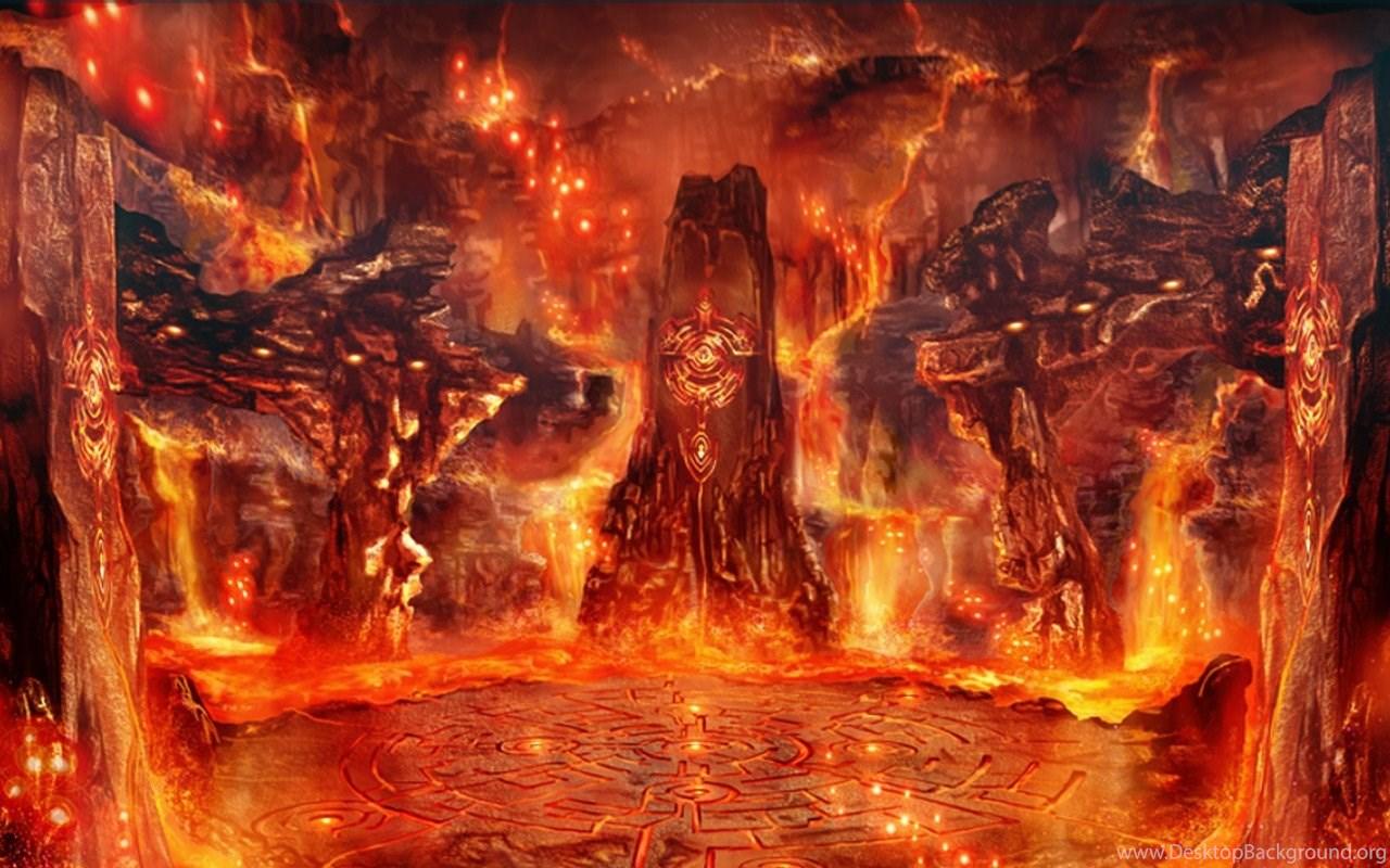 1280x800 Fire Hexagram In Hell Desktop Background