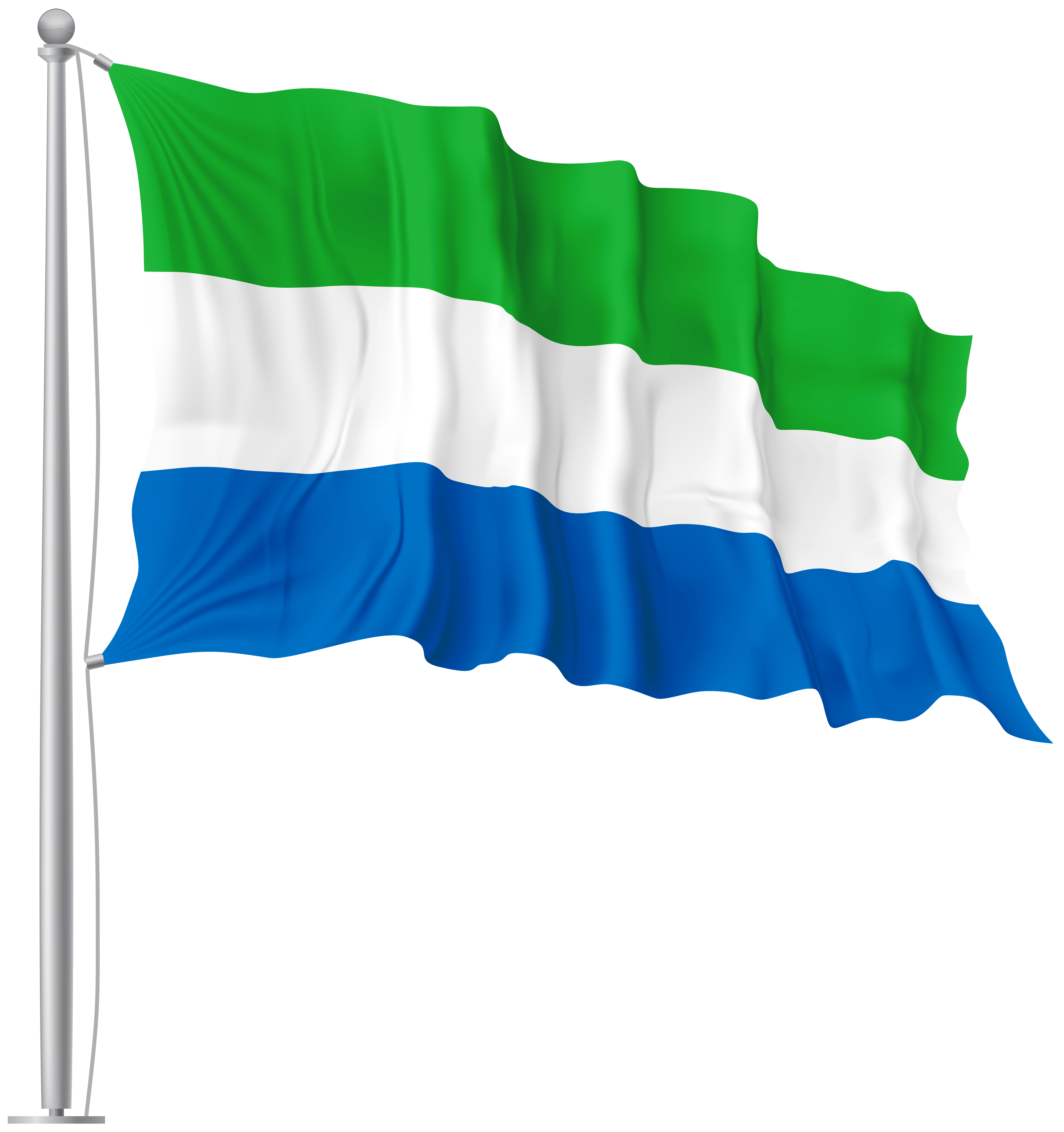 7519x8000 Sierra Leone Waving Flag PNG Image​-Quality Image and Transparent PNG Free Clipart