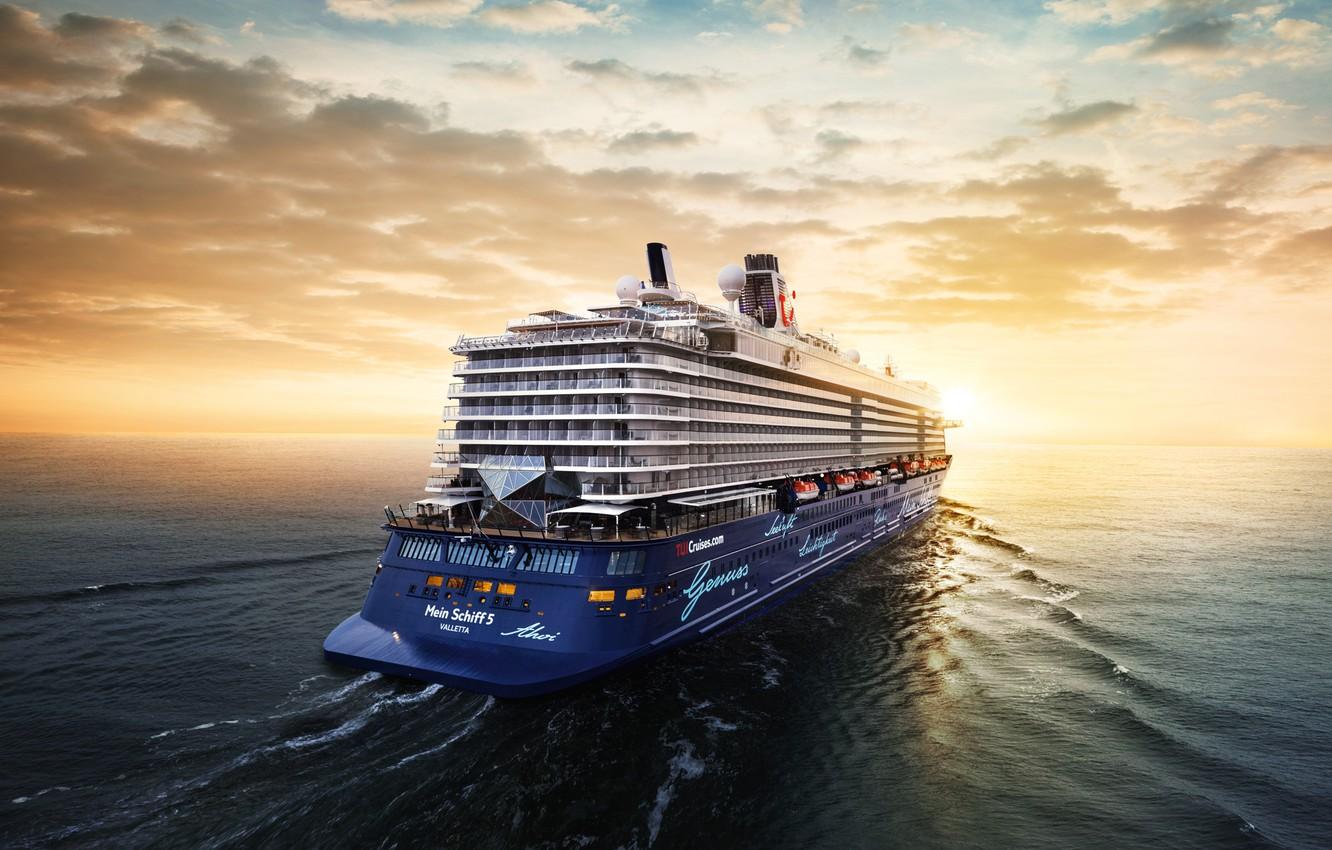1332x850 Wallpaper Sea, Liner, The ship, Passenger, Passenger liner, Feed, My, TUI Cruises, Royal Caribbean Cruises, TUI, Ship, My Ship, Cruises, My Ship The Wake image for desktop, section другая техника