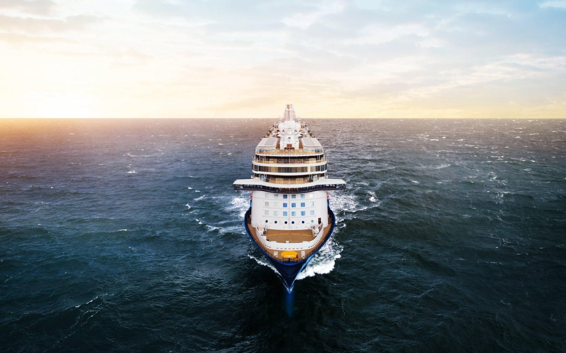 1920x1200 Download wallpaper sea, cruise liner, front view, large ship, Mein Schiff TUI, Royal Caribbean Cruises for desktop with resolution 1920x1200. High Quality HD picture wallpaper