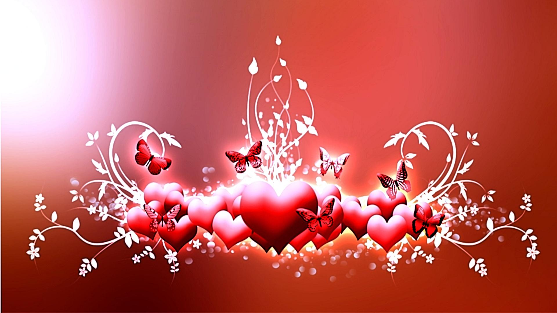 1920x1080 Abstract Red Love Hearts