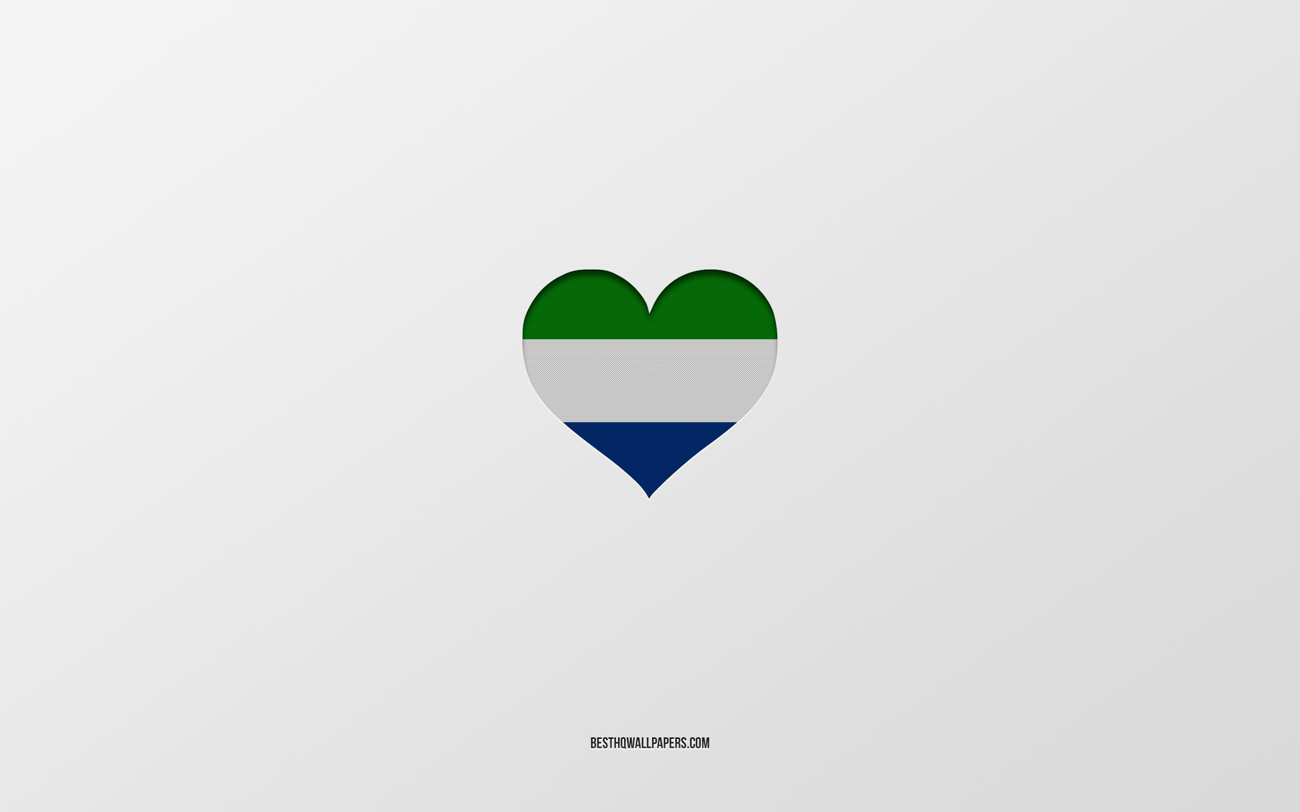 2560x1600 Download wallpaper I Love Sierra Leone, Africa countries, Sierra Leone, gray background, Sierra Leone flag heart, favorite country, Love Sierra Leone for desktop with resolution 2560x1600. High Quality HD picture wallpaper