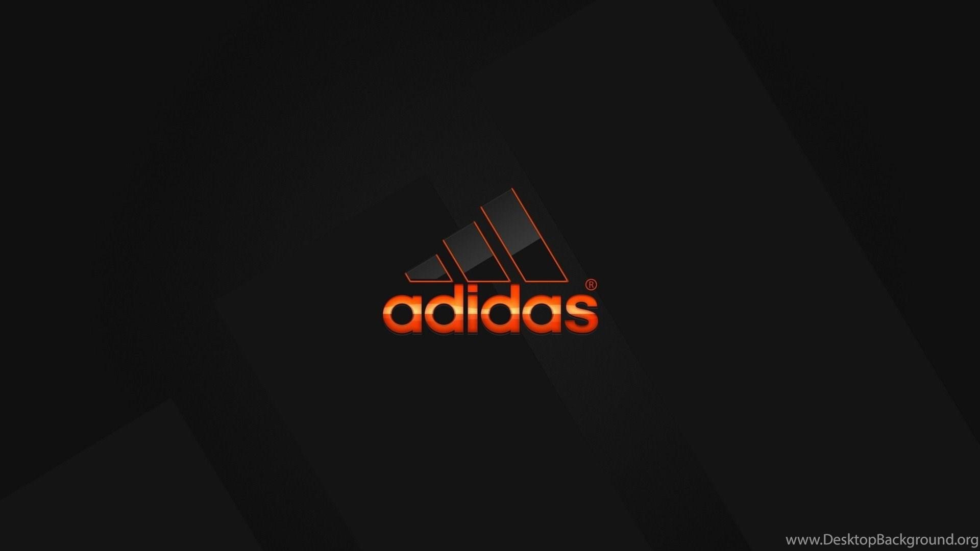 1920x1080 Adidas, Logo, Orange, Black Background Desktop Background
