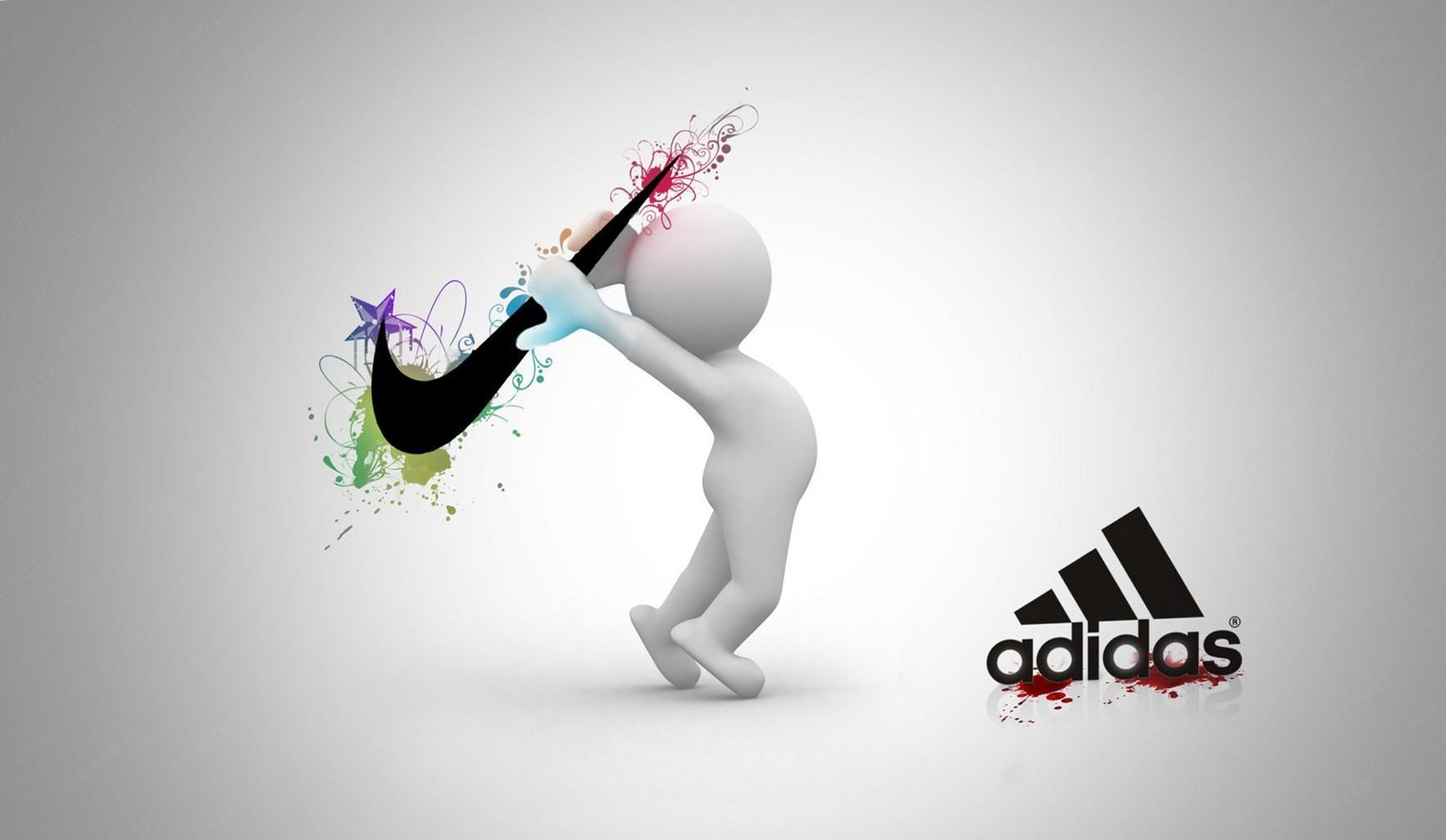 1764x1026 adidas and nike logo fight wallpaper. Mocah HD Wallpaper