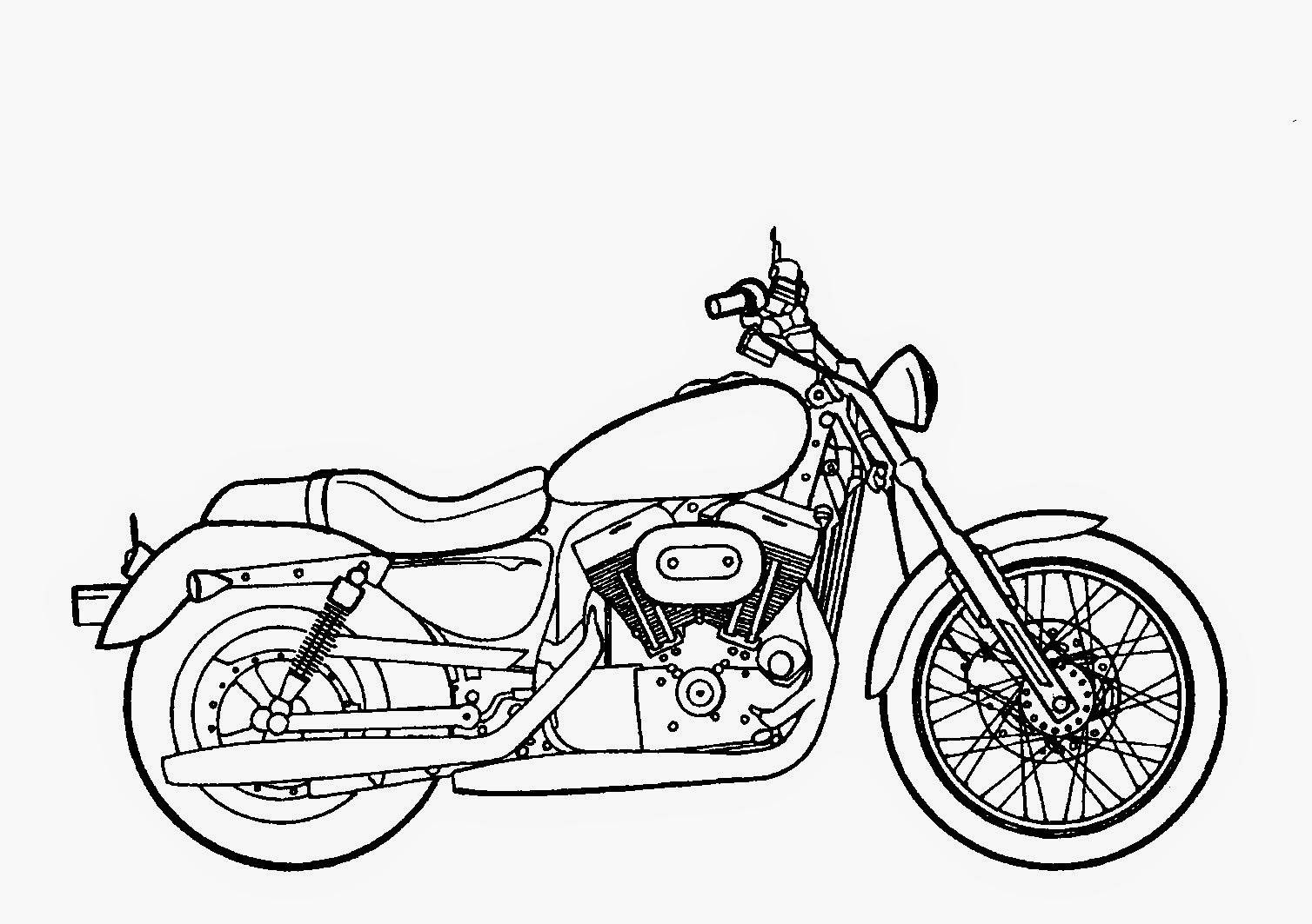 1508x1063 Colour Drawing Free HD Wallpaper: Motorcycle Coloring Page Free wallpaper