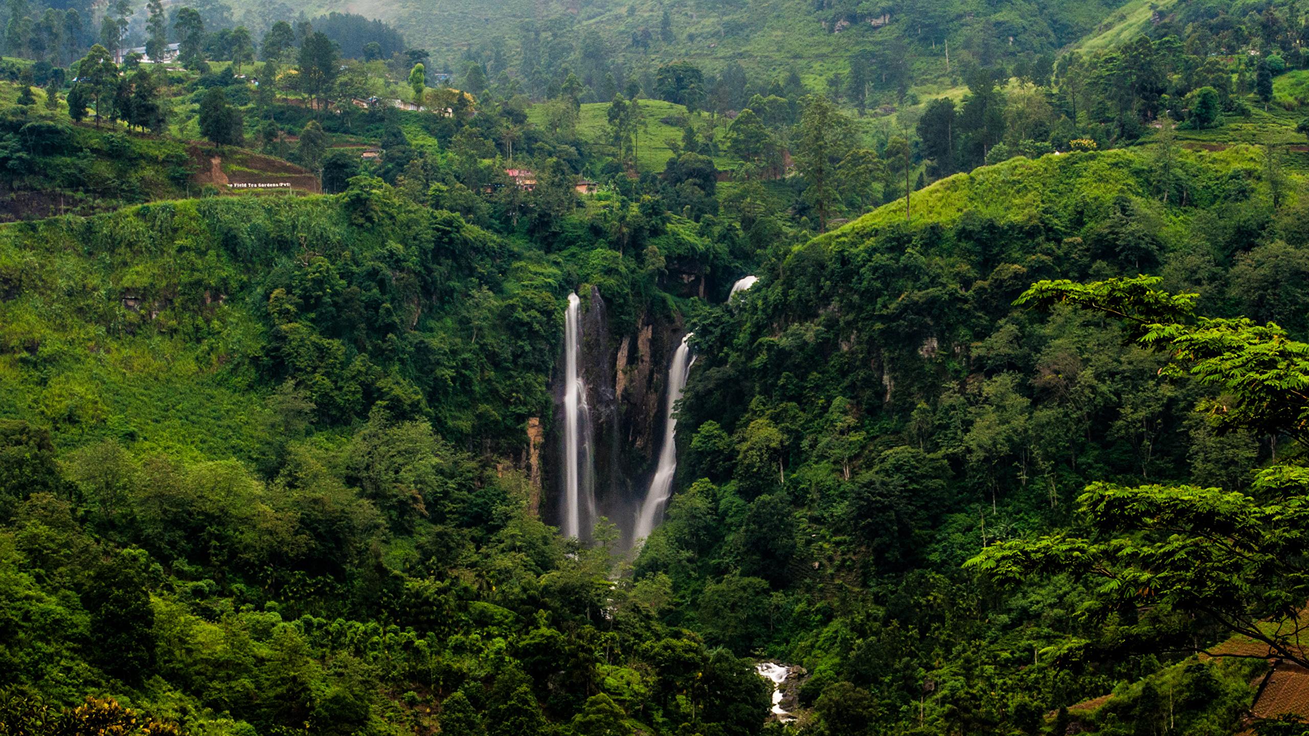 2560x1440 Picture Sri Lanka Puna falls Crag Nature Waterfalls 2560x1440