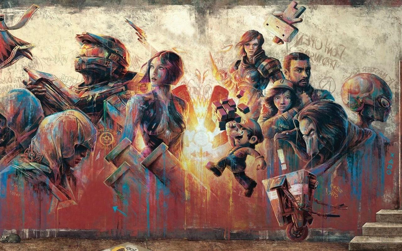 1280x800 video Games, Halo, Borderlands Super Mario, The Walking Dead, Assassins Creed, Fez, Mass Effect Wallpaper HD / Desktop and Mobile Background