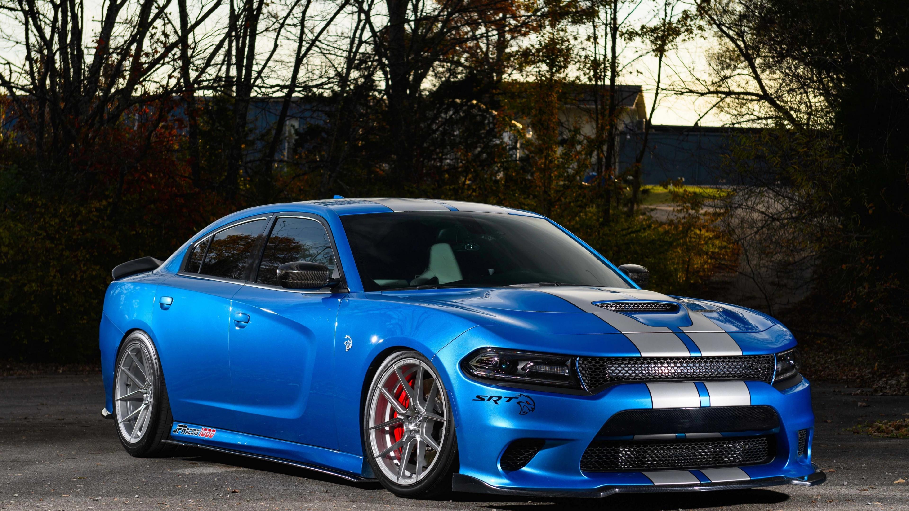 3840x2160 Desktop Wallpaper Blue Sports Car, Dodge Charger, 4k, HD Image, Picture, Background, 2b94ba