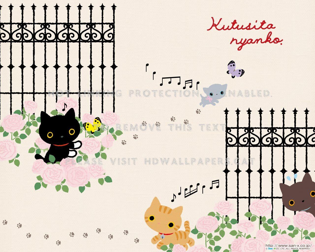 1280x1024 Kutusito Nyanko Neko Kawaii San X Cat Cute