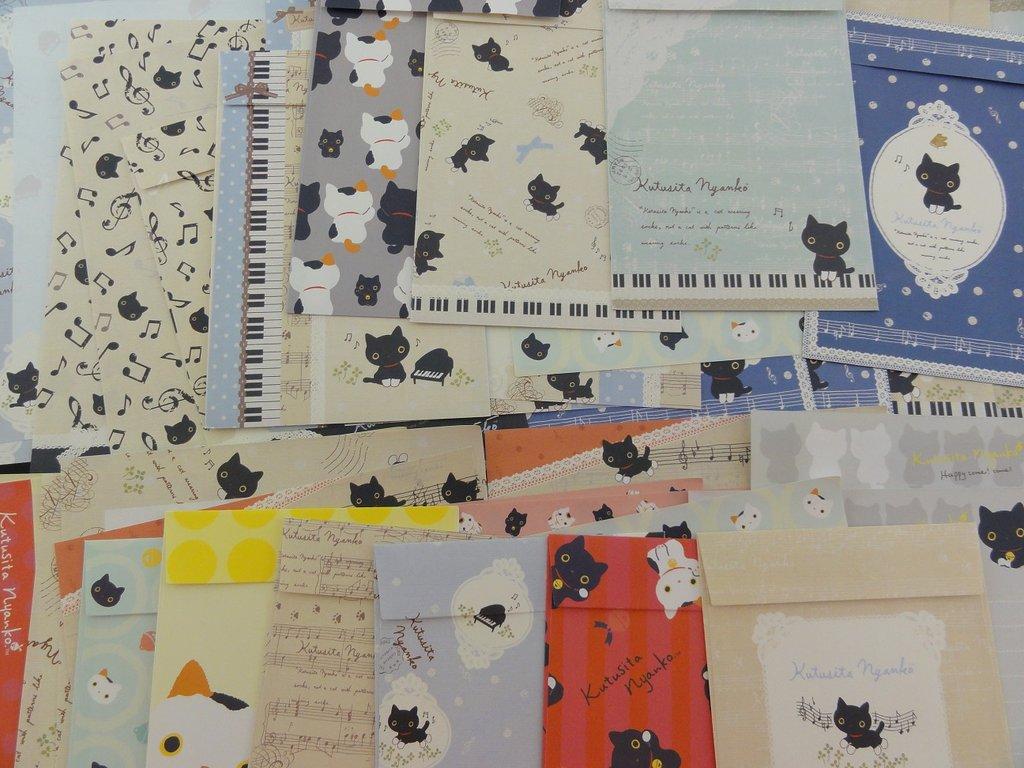 1024x768 Cute Kawaii San X Kutusita Nyanko Cat Letter Writing Paper + Envelope