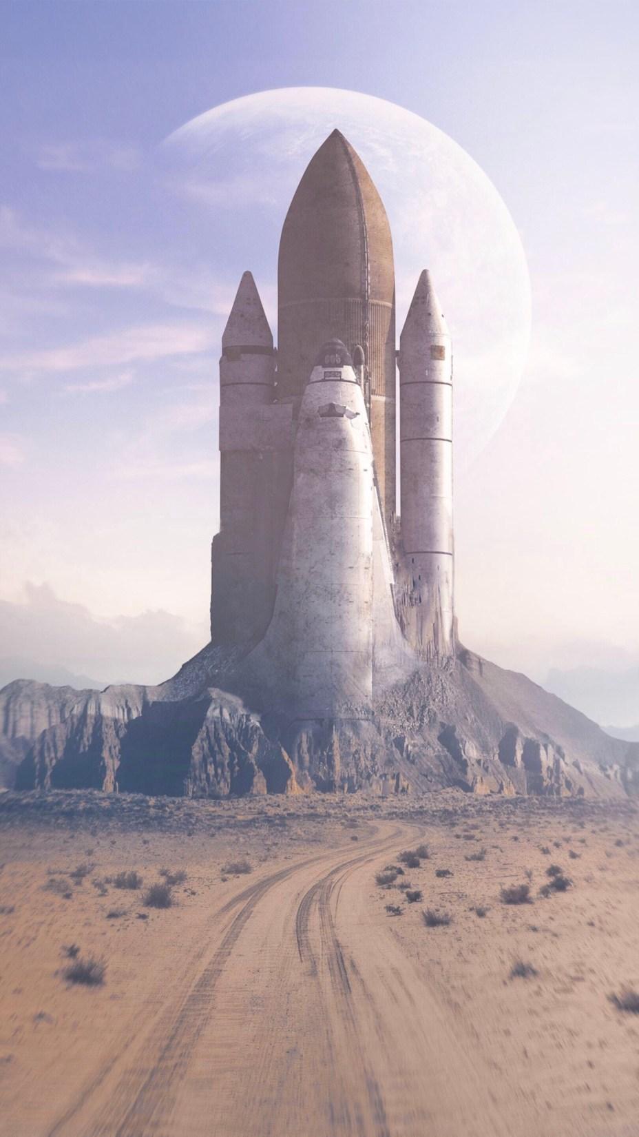 928x1650 Space Shuttle Mountain Phone Wallpaper For Tech