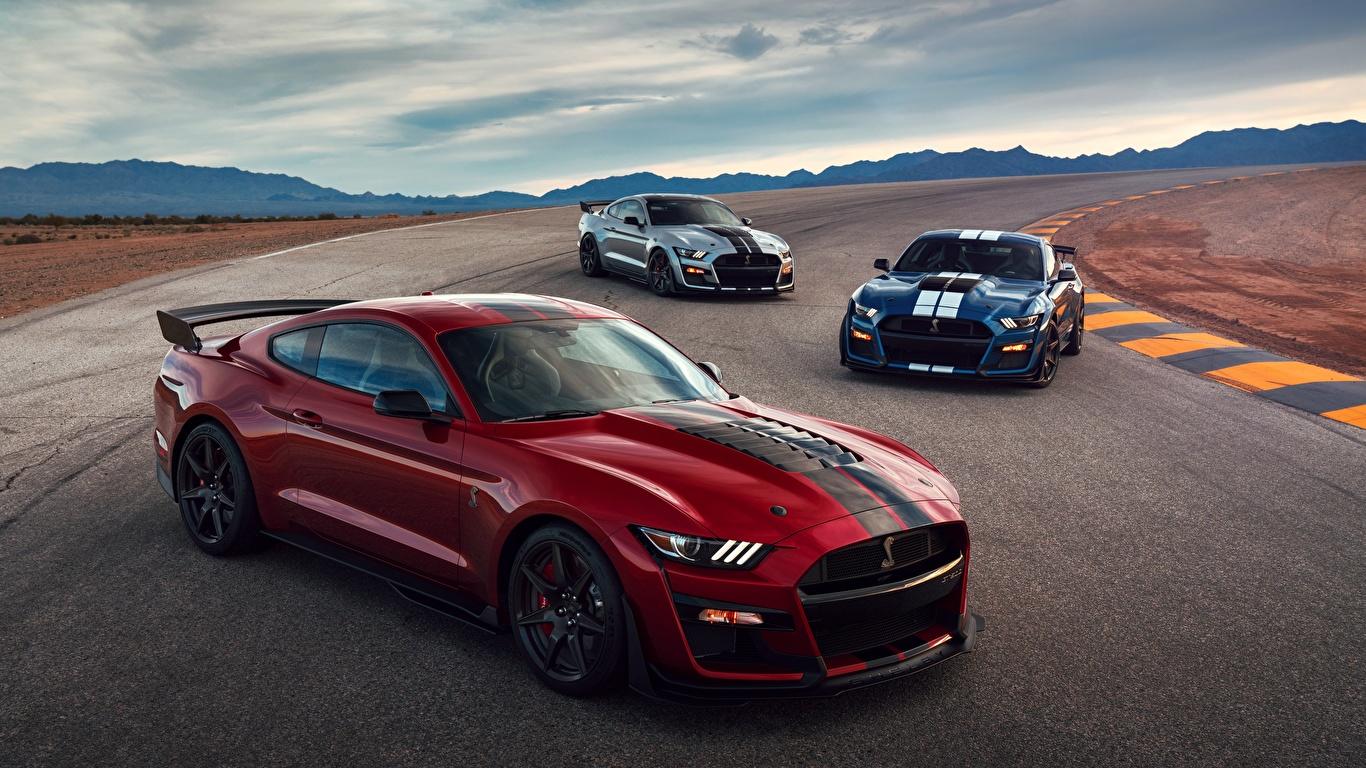 1366x768 Wallpaper Ford Mustang Shelby GT500 2019 Red Cars Three 3 1366x768