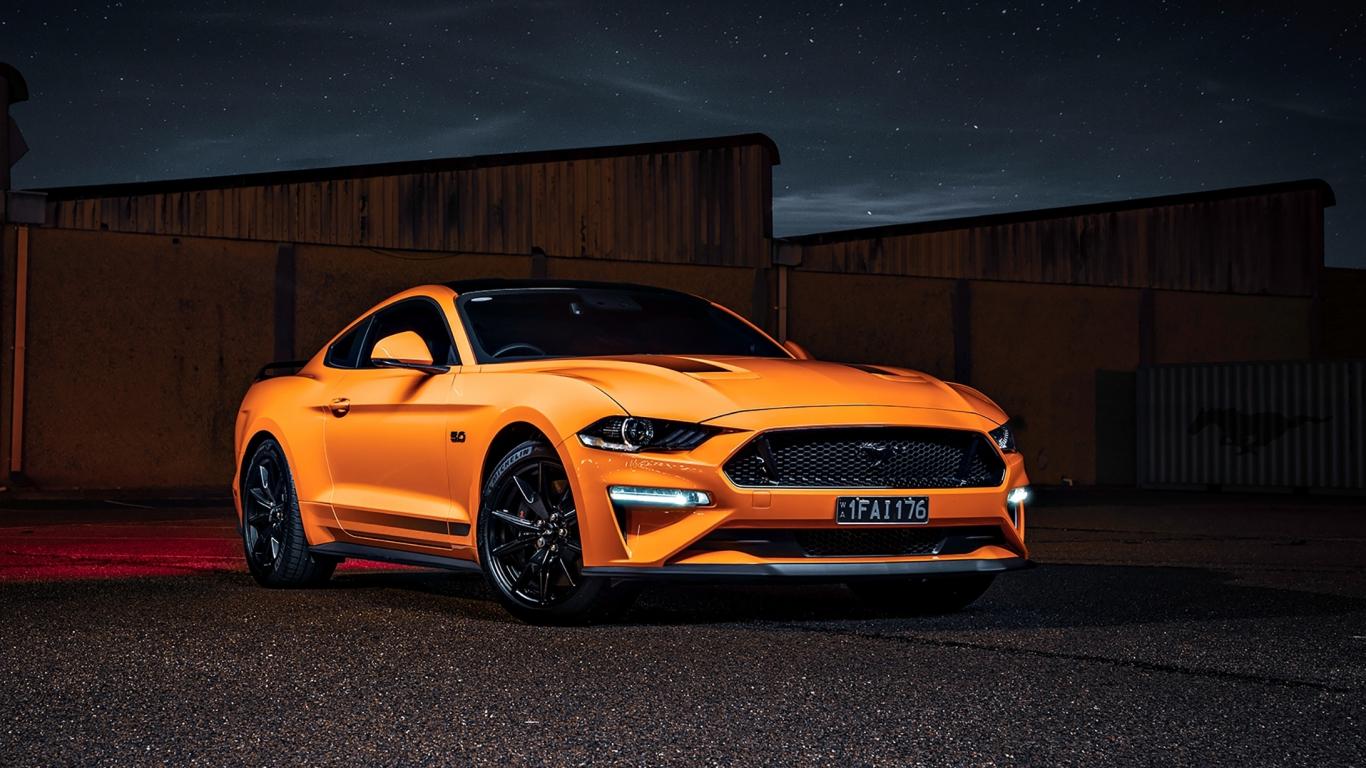 1366x768 Download 1366x768 wallpaper ford mustang gt, yellow car, tablet, laptop, 1366x768 HD image, background, 25237
