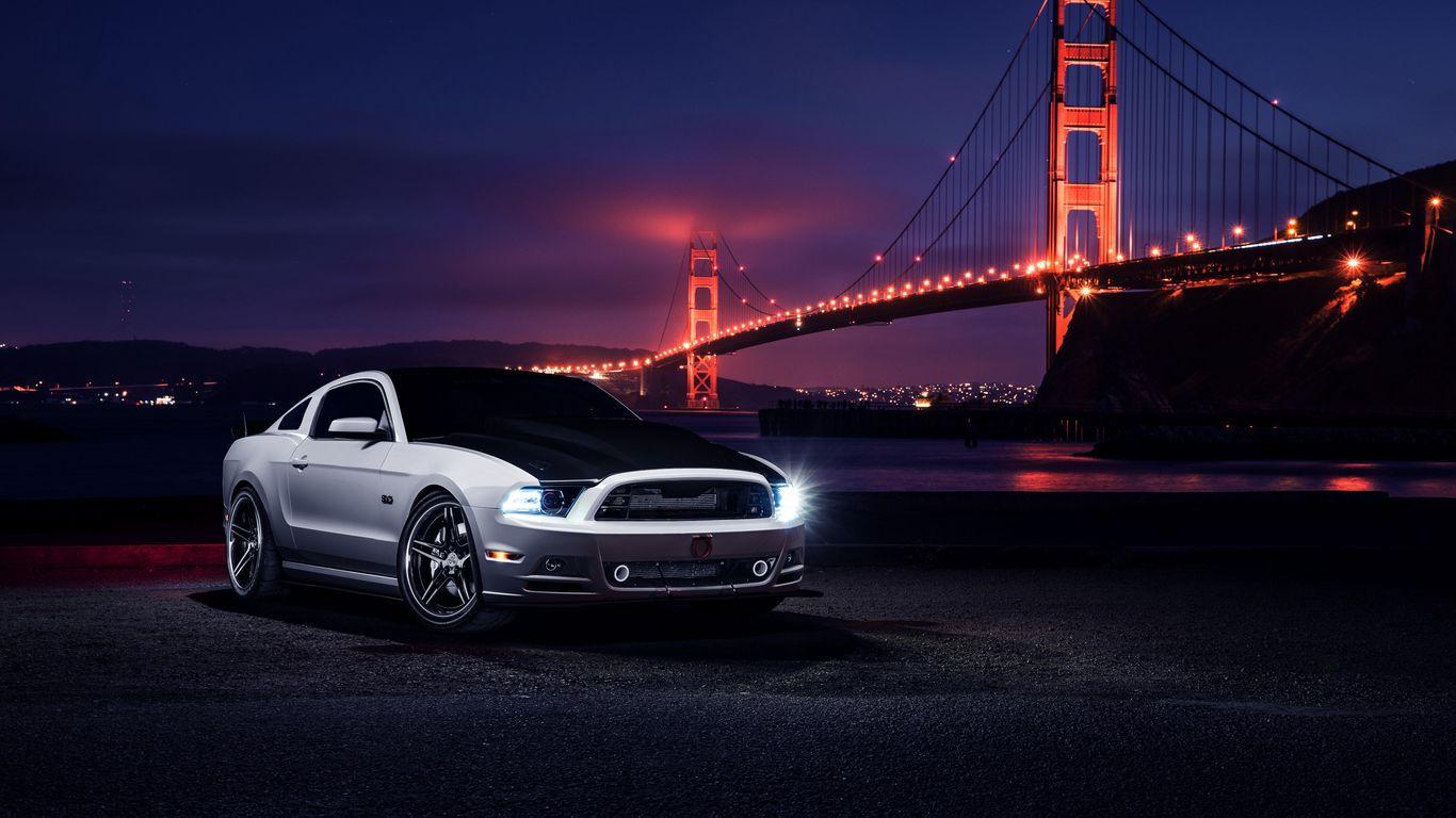 1366x768 Wallpaper Ford, Mustang, Aristo, Night, Cars HD Wallpaper