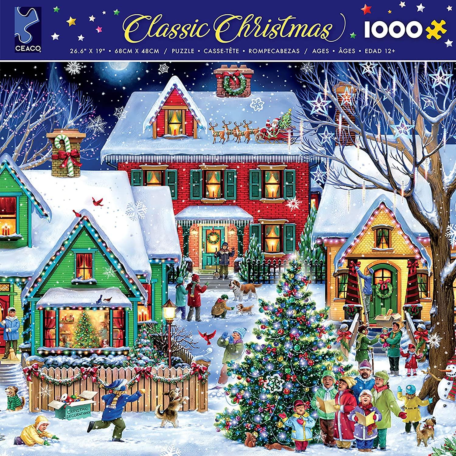 1499x1500 Ceaco Classic Christmas Houses Jigsaw Puzzle, 1000 Pieces : Toys & Games