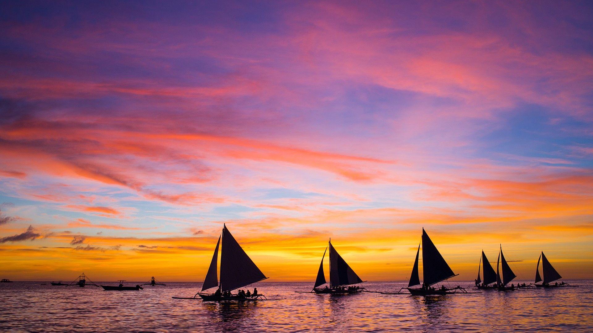 1920x1080 Boracay Sunset Wallpaper