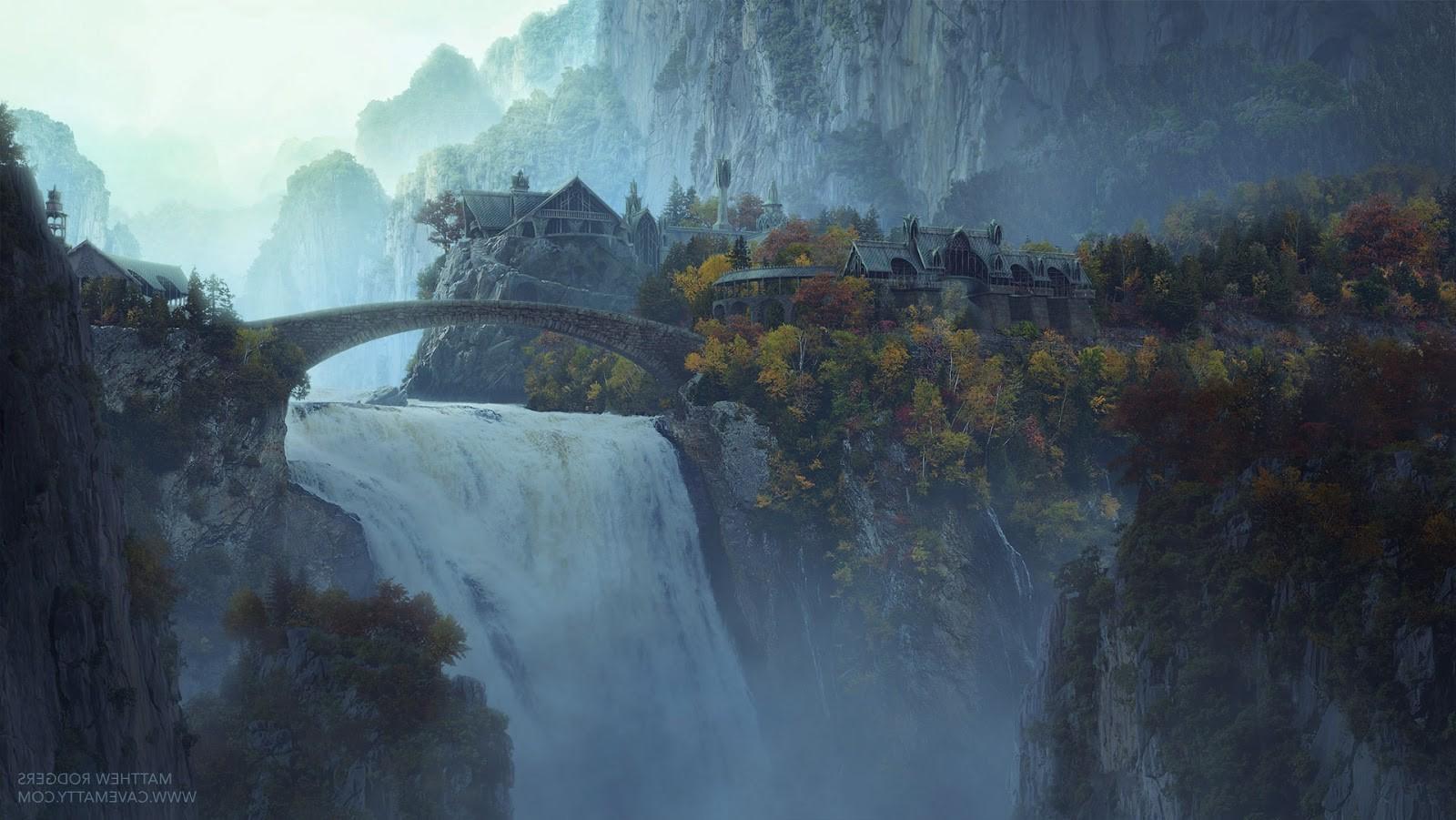 1600x901 landscape the lord of the rings rivendell the hobbit fantasy art