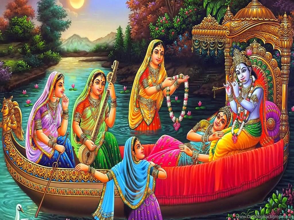 1024x768 FREE Download Shri Krishna Radha Wallpaper Desktop Background