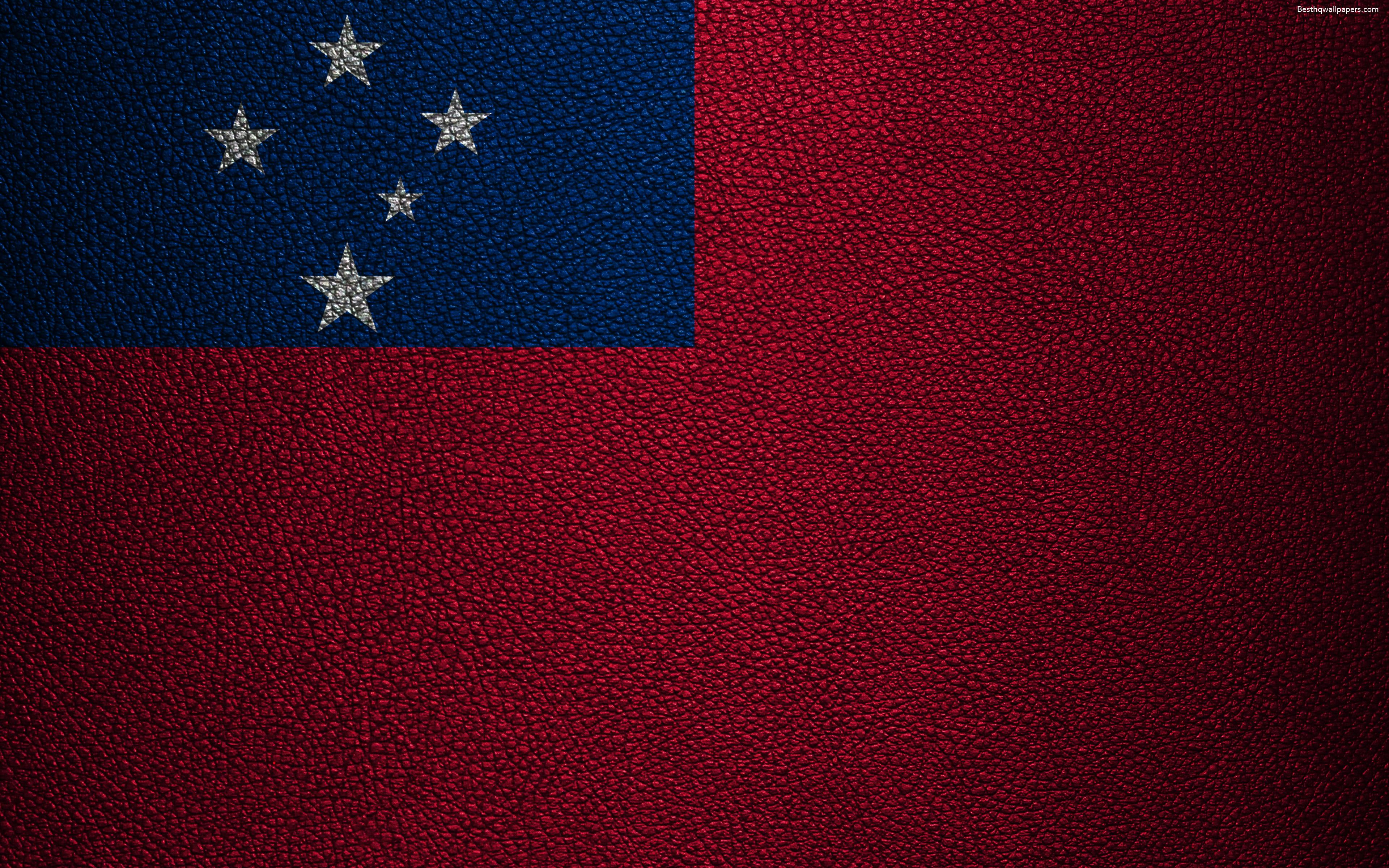 3840x2400 Download wallpaper Flag of Samoa, 4k, leather texture, Oceania, Samoa, world flags for desktop with resolution 3840x2400. High Quality HD picture wallpaper