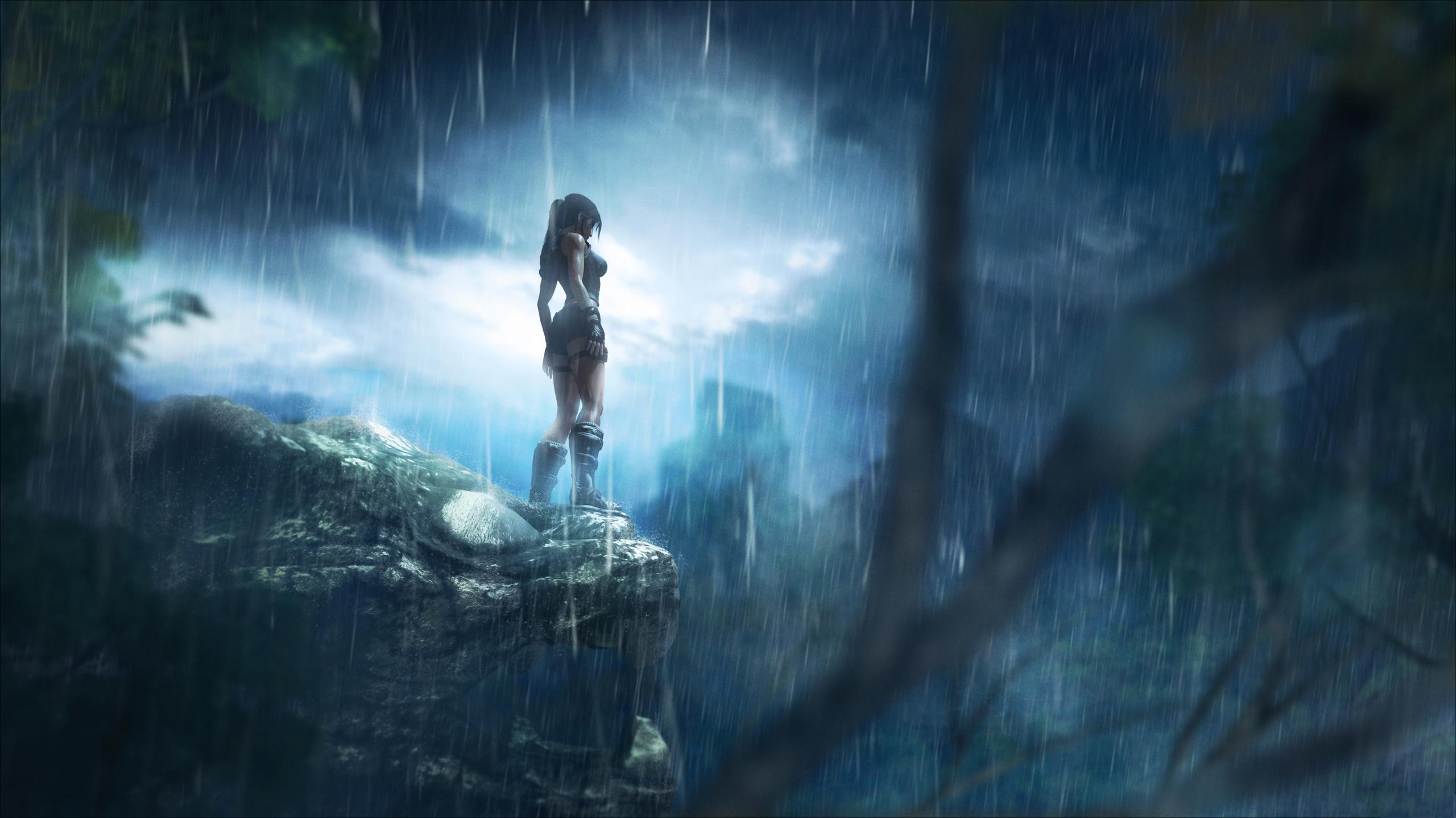 2560x1440 Tomb Raider Lara Croft Rain Game 1440P Resolution HD 4k Wallpaper, Image, Background, Photo and Picture