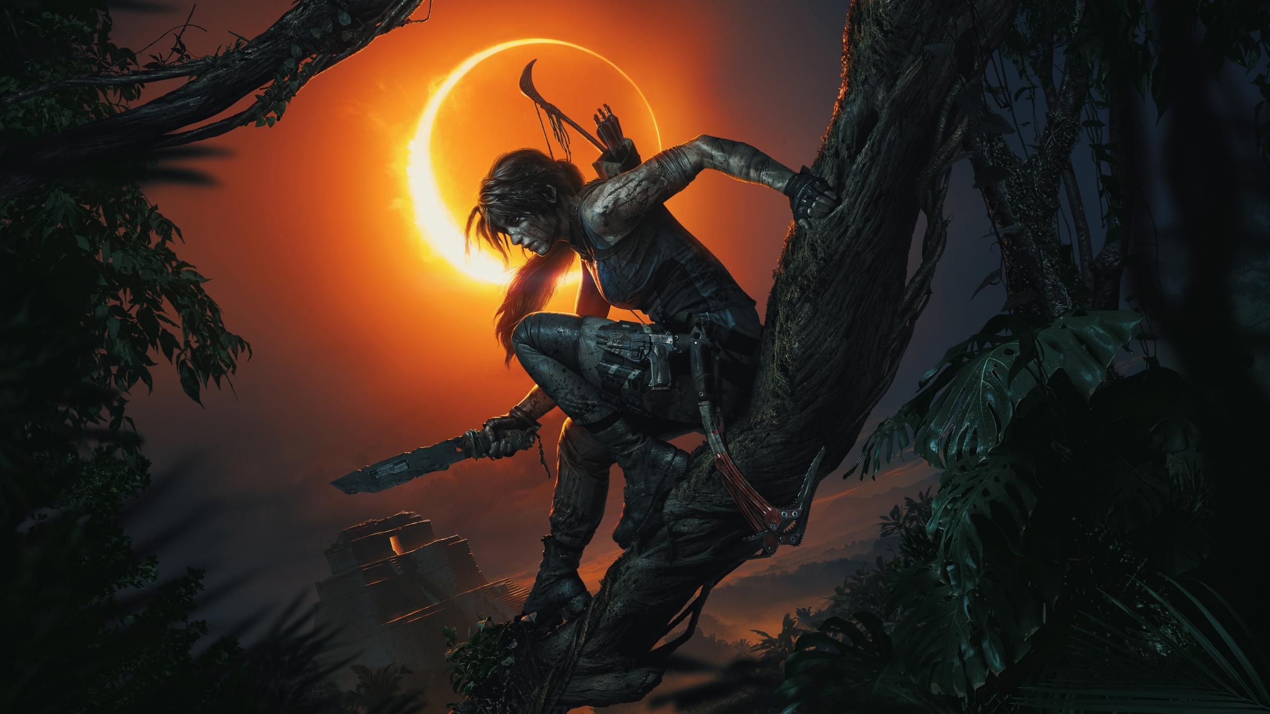 2560x1440 Download 2560x1440 wallpaper shadow of the tomb raider, video game, dark, night, lara croft, dual wide, widescreen 16: widescreen, 2560x1440 HD image, background, 5089