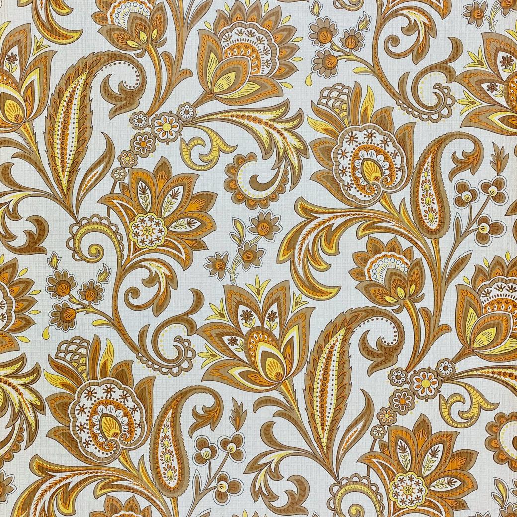 1040x1040 Vintage Wallpaper Shop. Brown Orange Yellow Floral