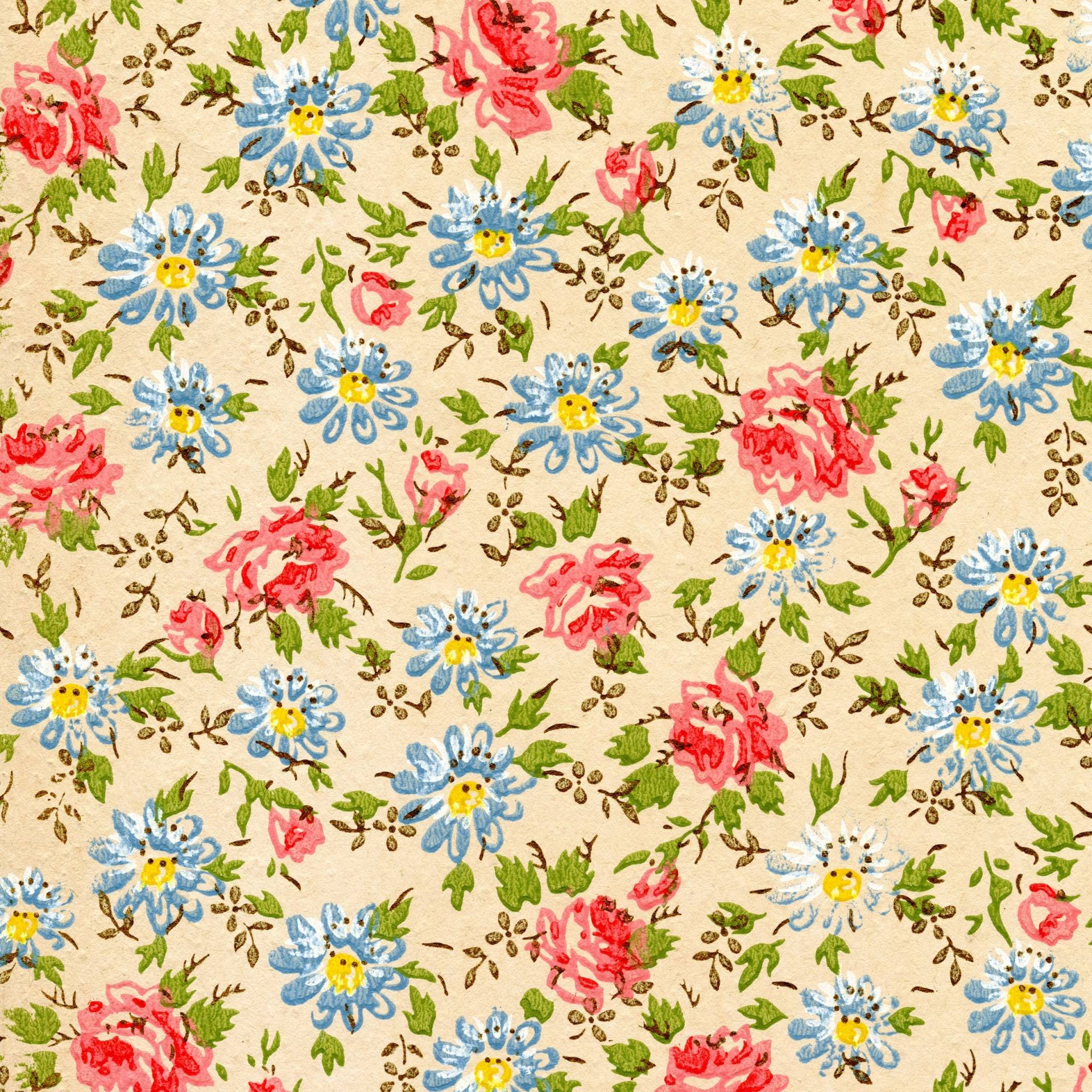 1920x1920 Vintage Flower Wallpaper