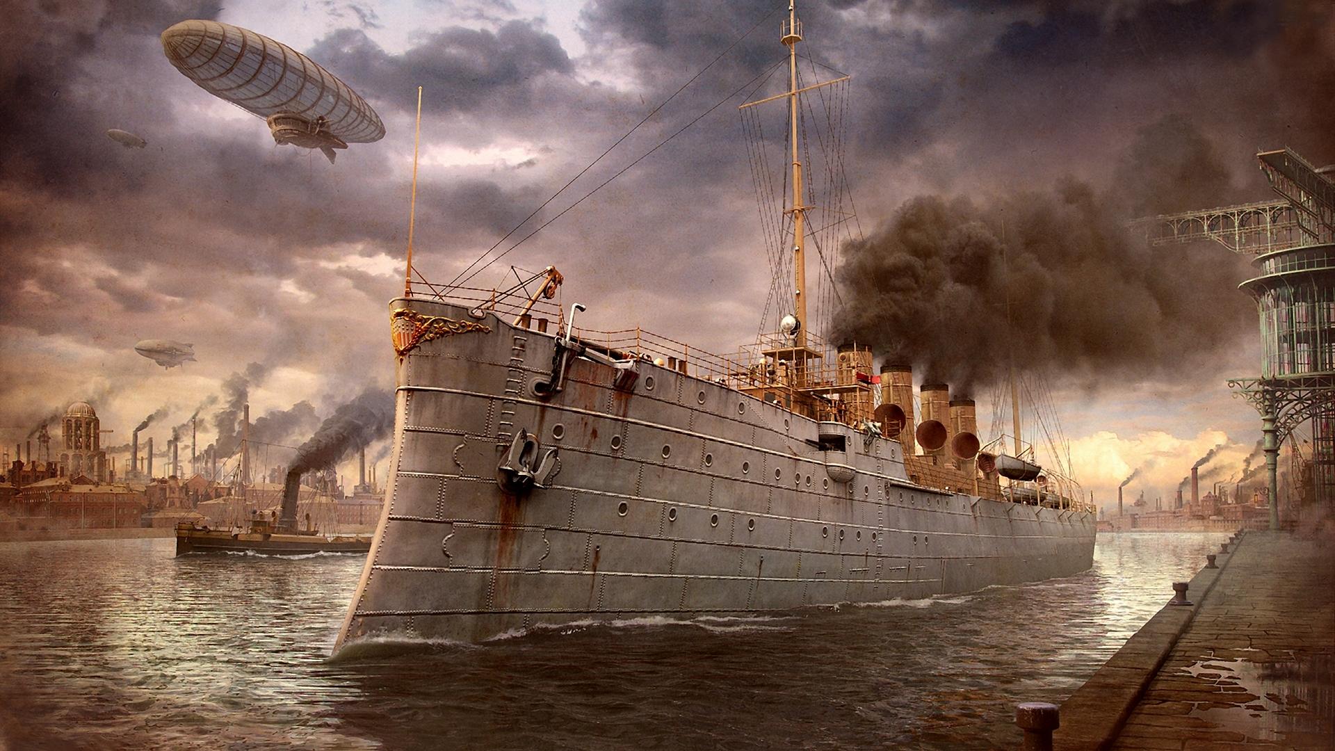 1920x1080 airship HD wallpaper, background