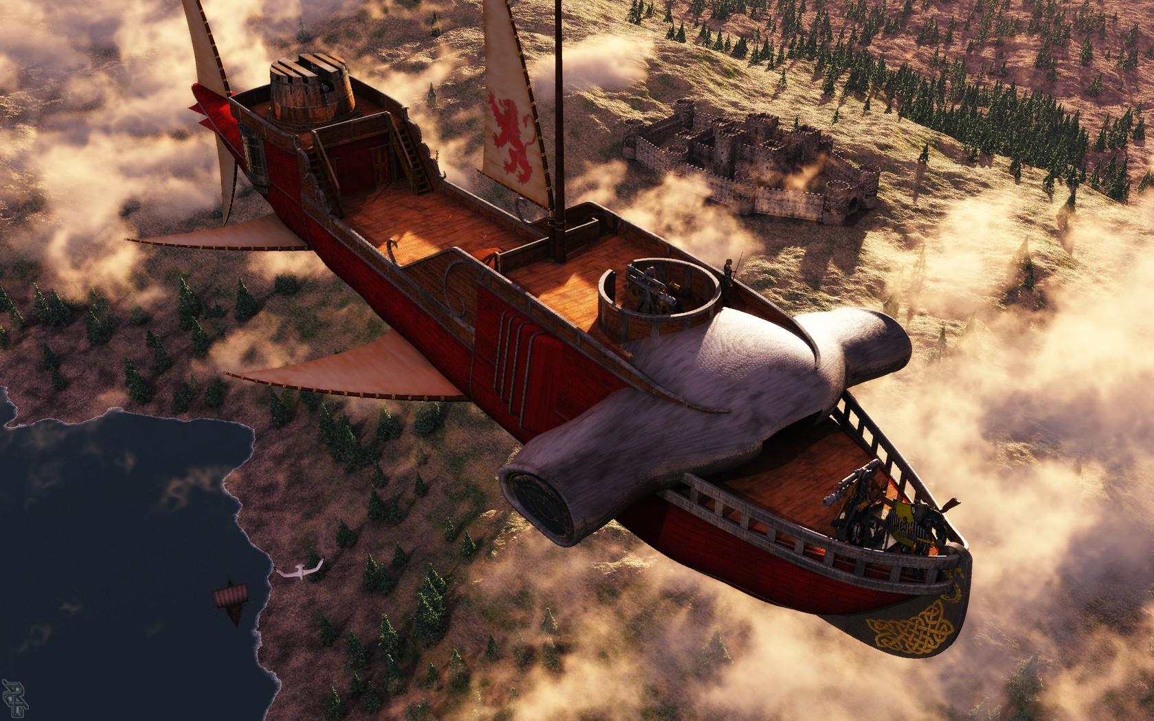 1680x1050 fantasy Art, Airships, Digital Art, Artwork, Render, Nature, Landscape Wallpaper HD / Desktop and Mobile Background