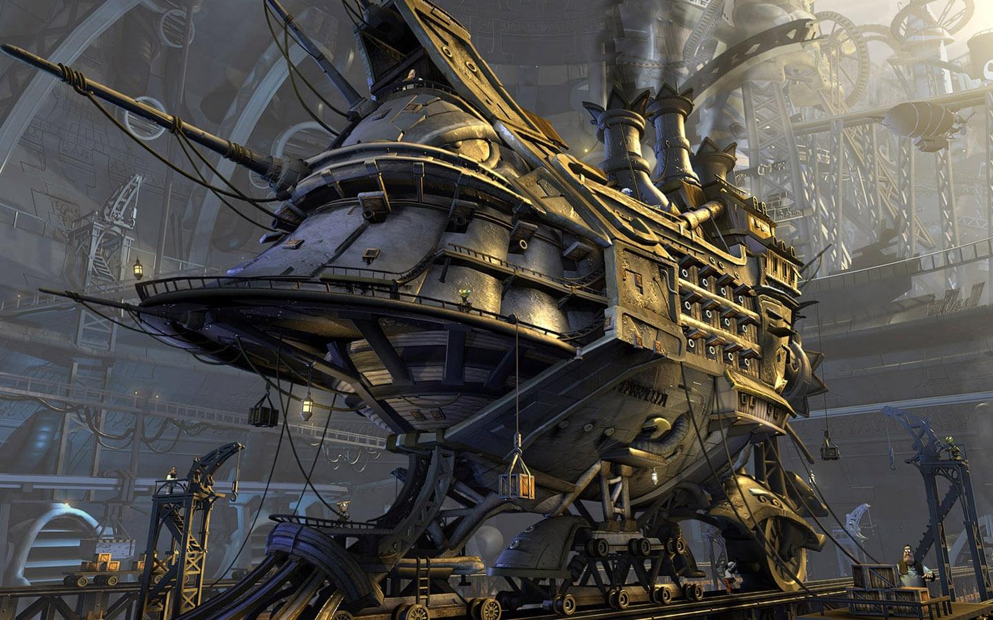 1440x900 futuristic steampunk final fantasy ix artwork vehicles airship 1440x900 wallpaper