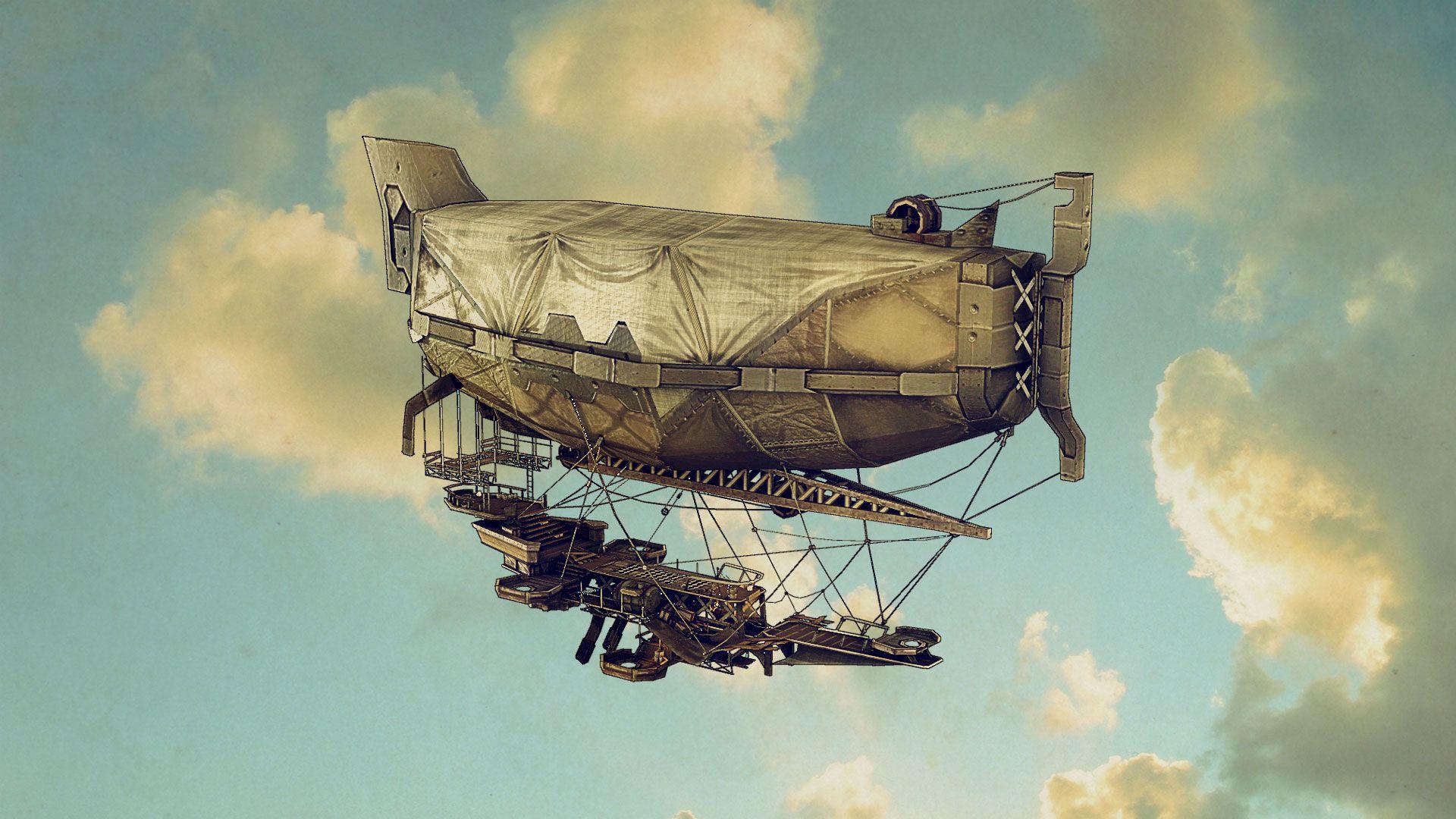 1920x1080 Amazing Whimsical Wallpaper. Airship, Dieselpunk, Steampunk airship