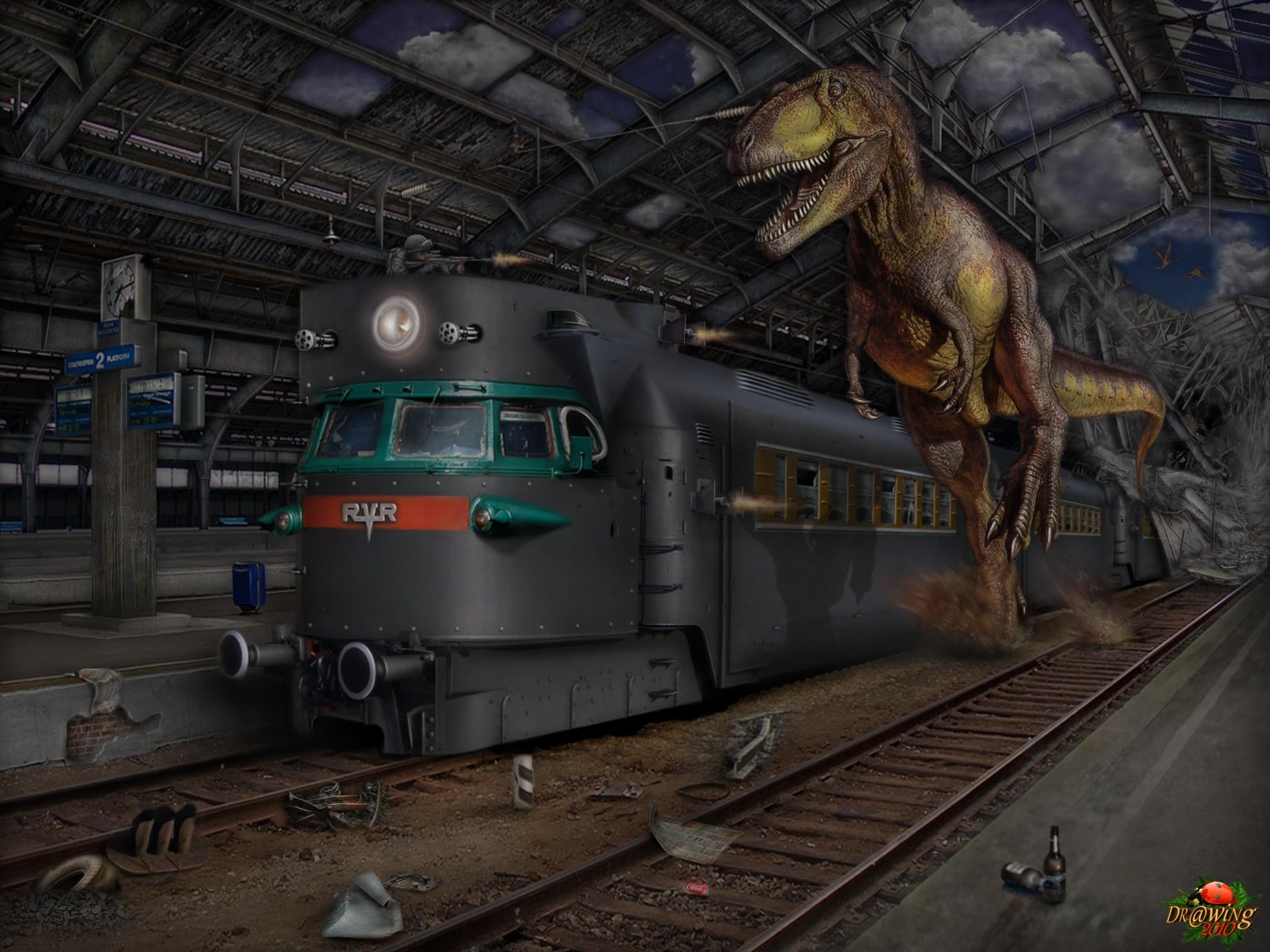 2016x1512 Photo train station train dinosaur picture on Fonwall