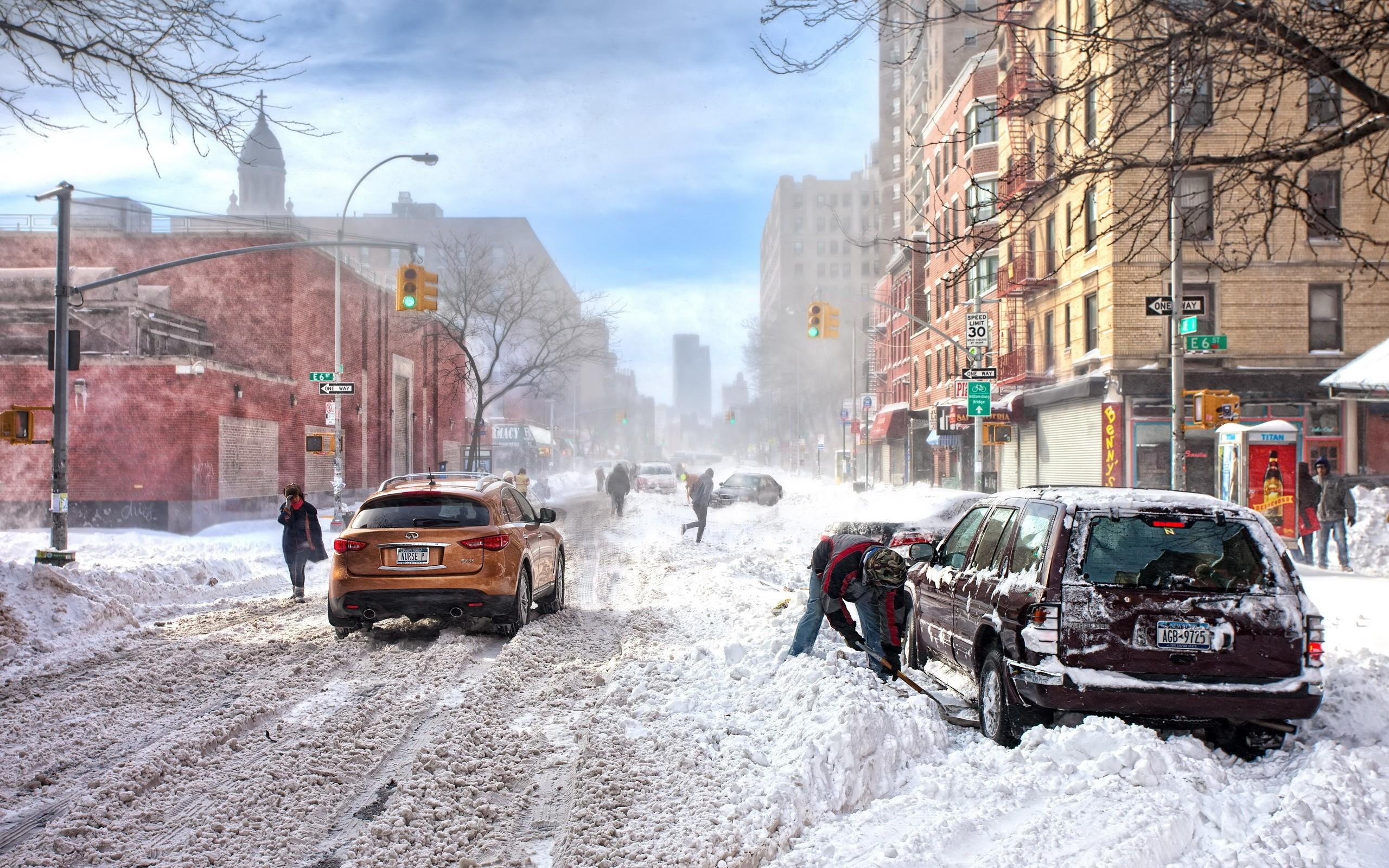 2560x1600 New York Winter Wallpaper HD Wallpaper