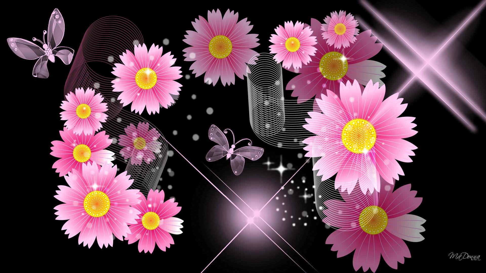 1920x1080 Pink and Black Wallpaper Background
