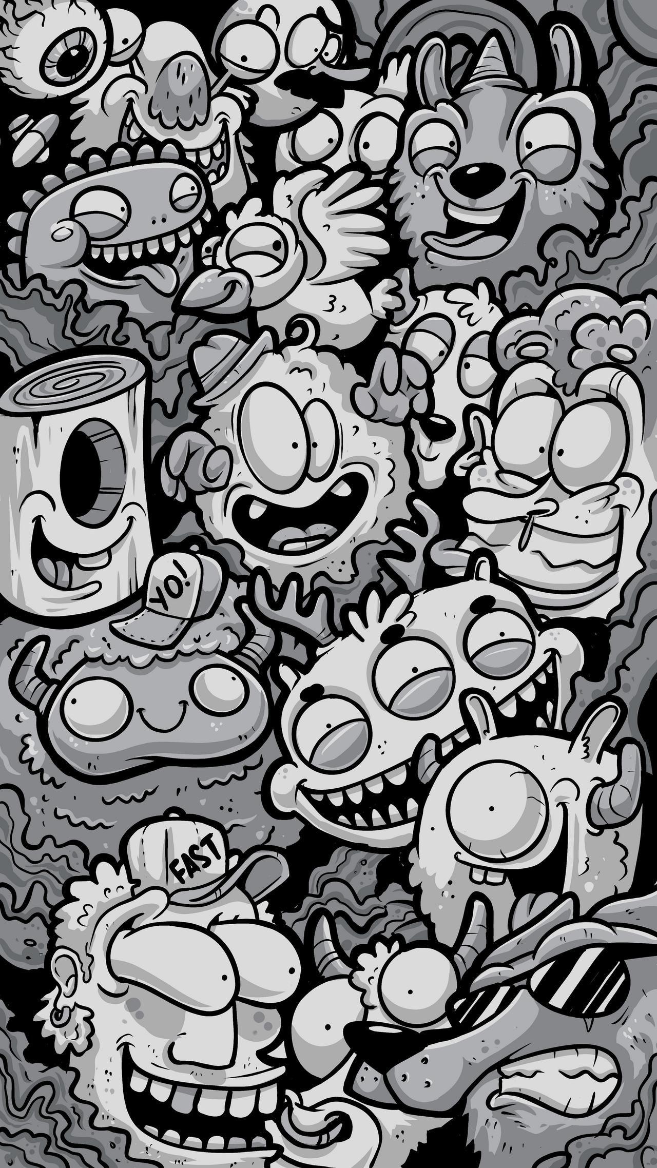 1280x2276 Cute Doodle Wallpaper HD