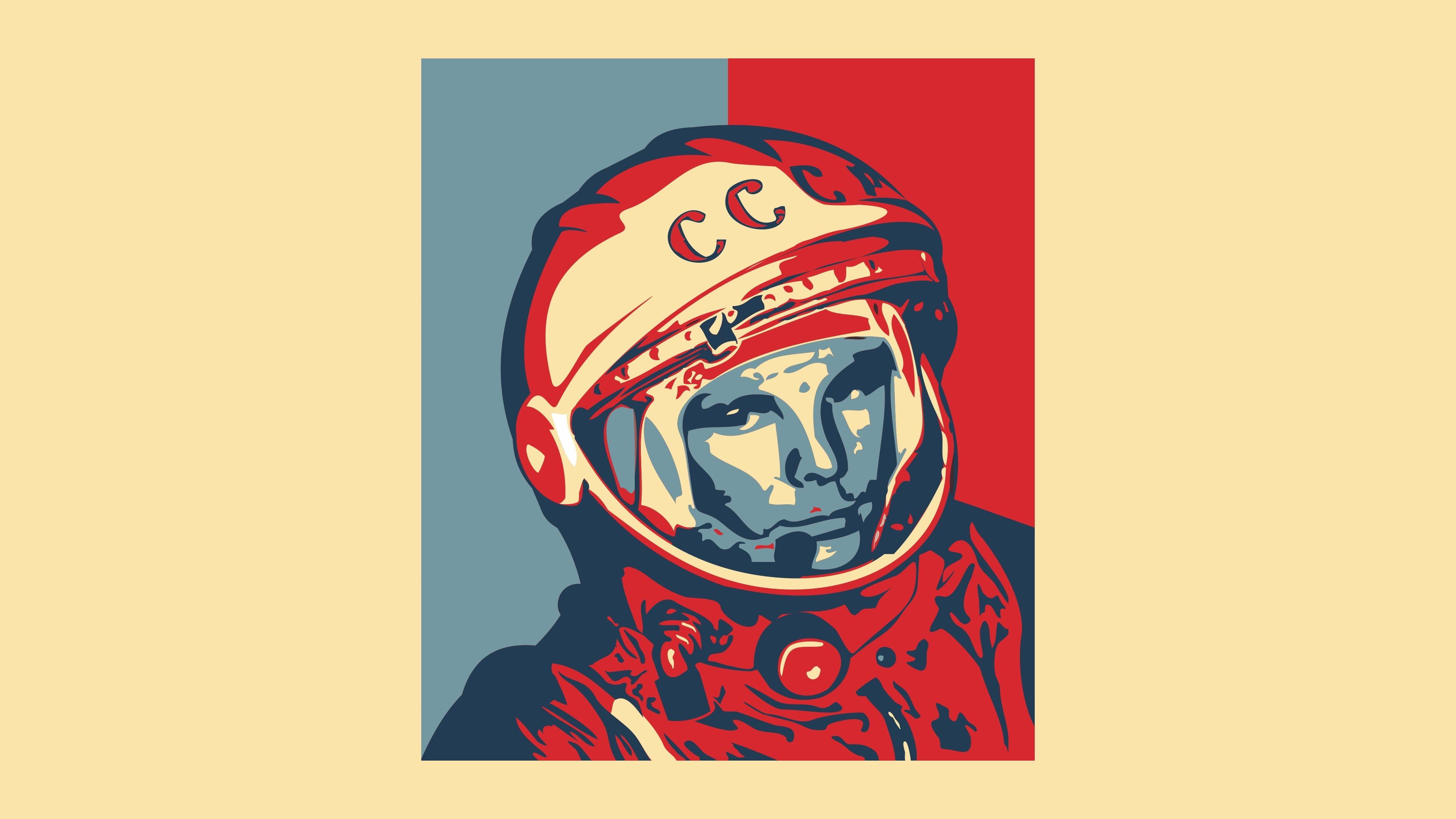 3840x2160 People Yuri Gagarin USSR astronaut