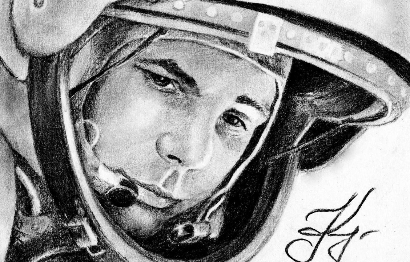 1332x850 Wallpaper figure, astronaut, the suit, hero, legend, pilot, Yuri Gagarin image for desktop, section мужчины